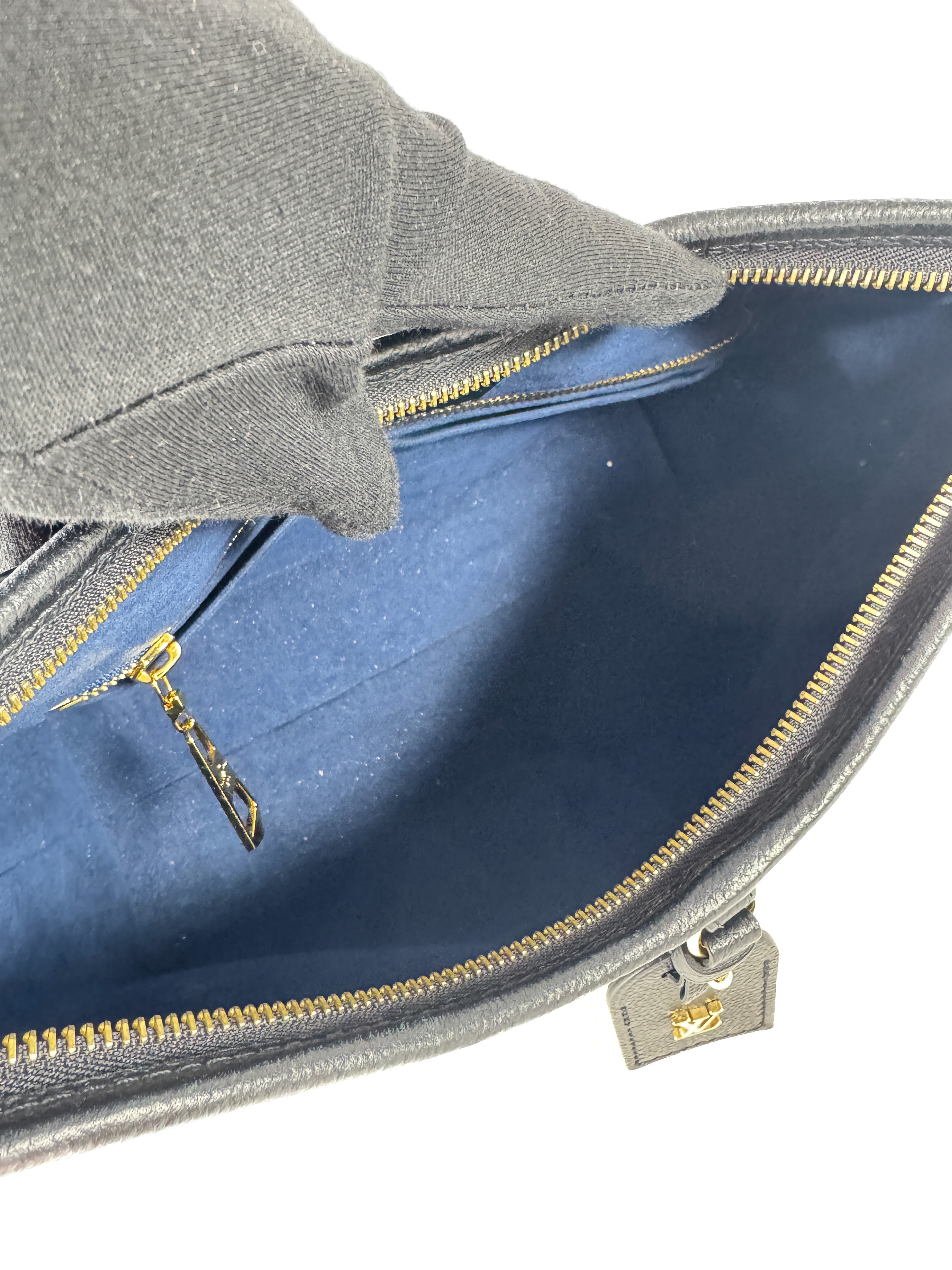 Louis Vuitton black empreinte Giant monogram carryall hobo PM NFC