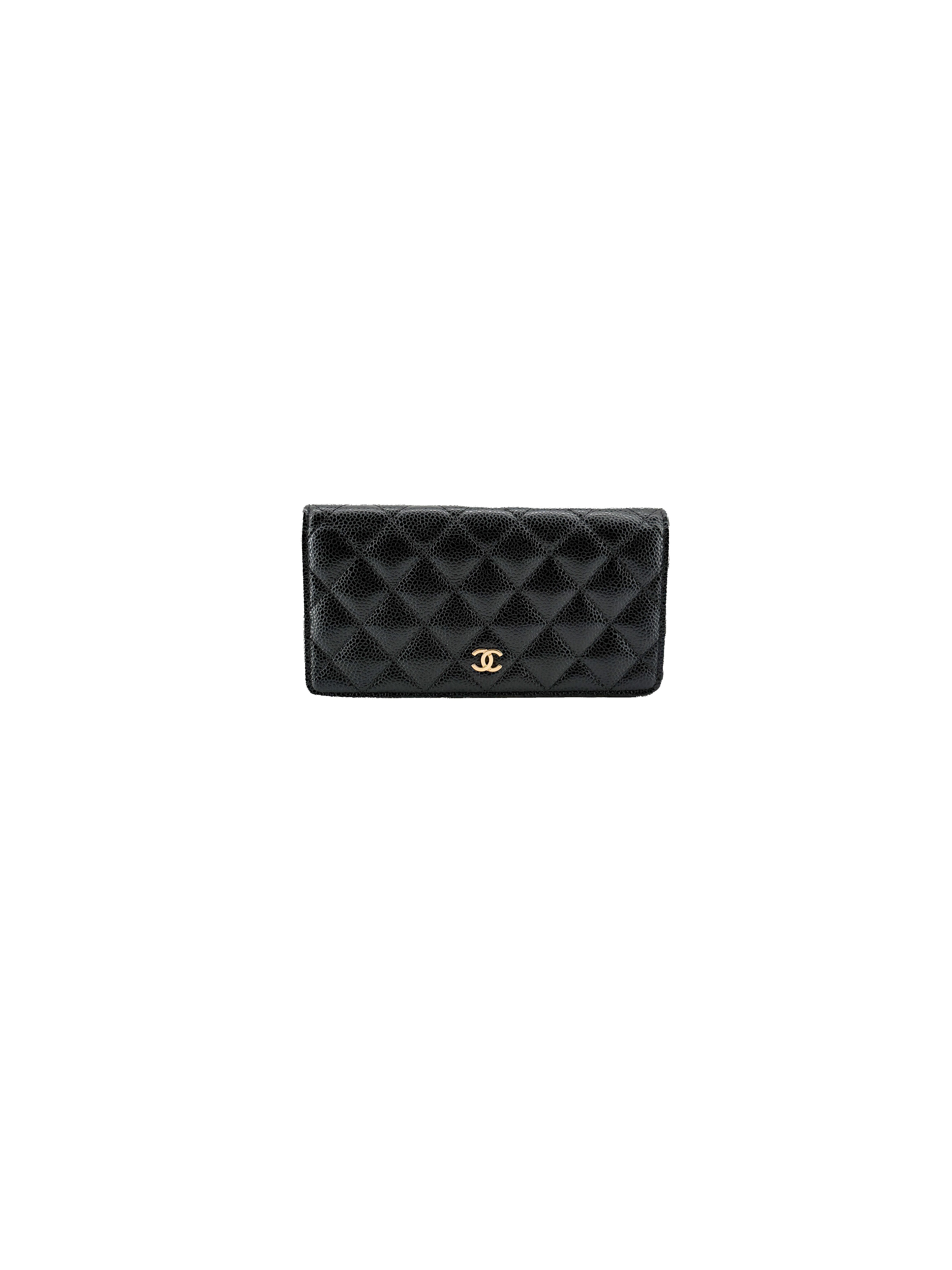 Chanel black caviar long wallet 25273709