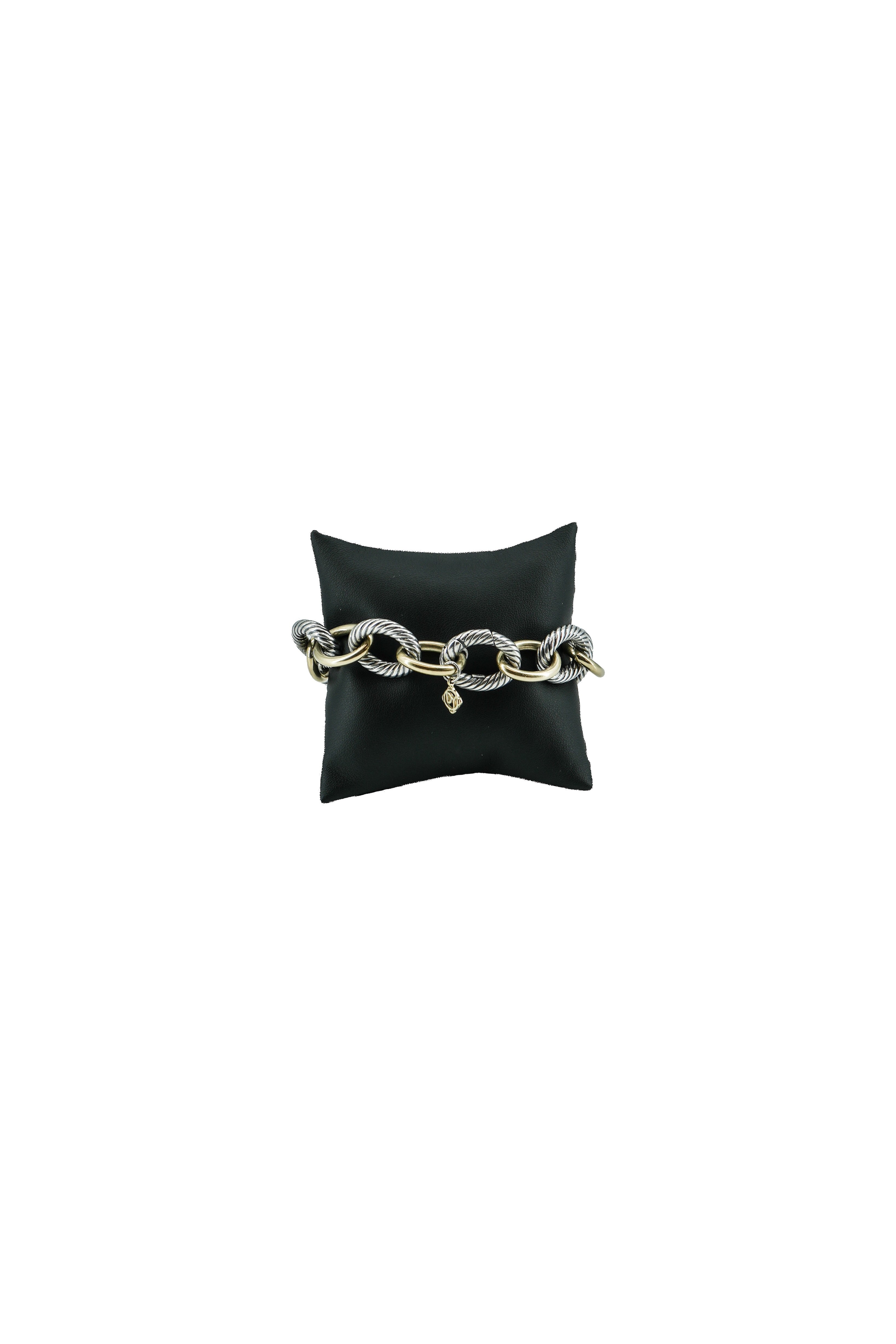 David Yurman sterling silver, yellow gold Oval link bracelet