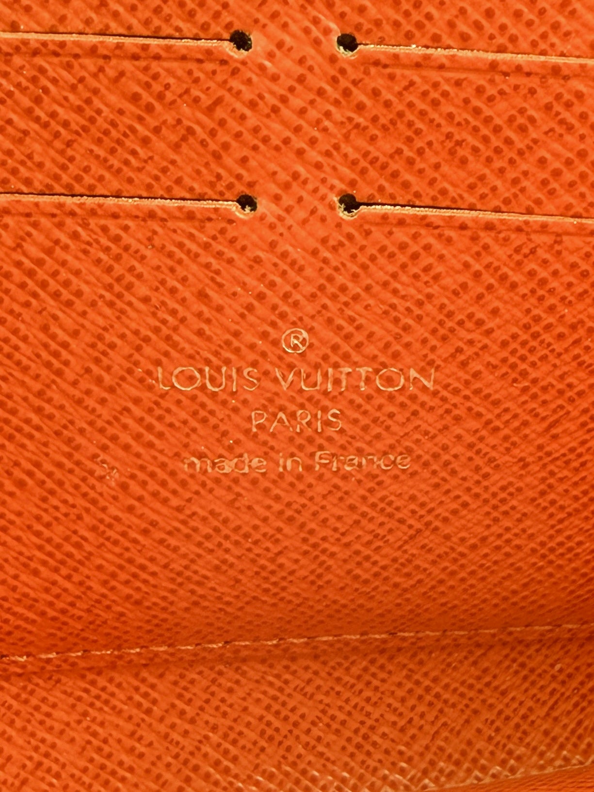 Louis Vuitton epi leather orange zippy wallet MI1123