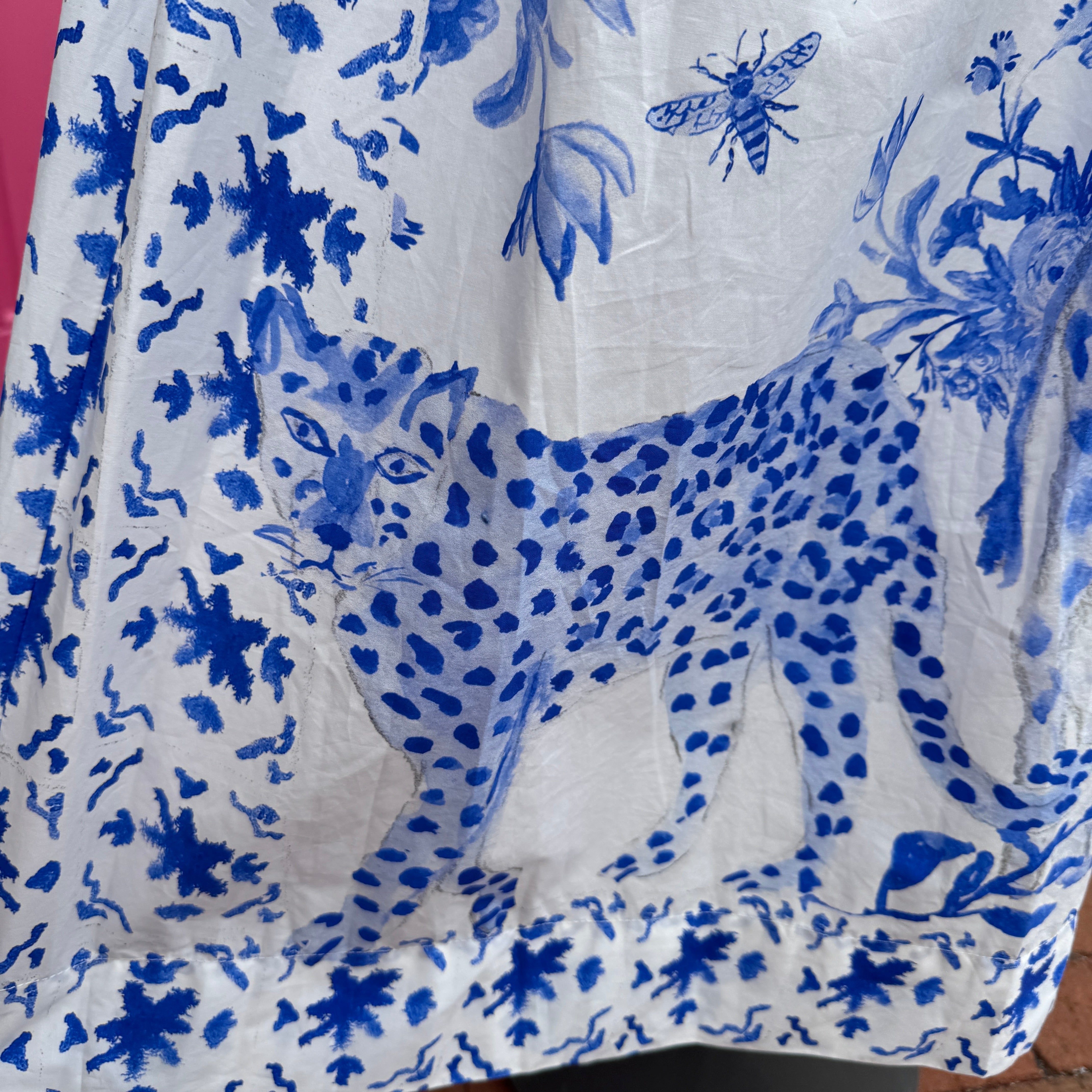 Tuckernuck blue white animal print tank dress size XXL NWT