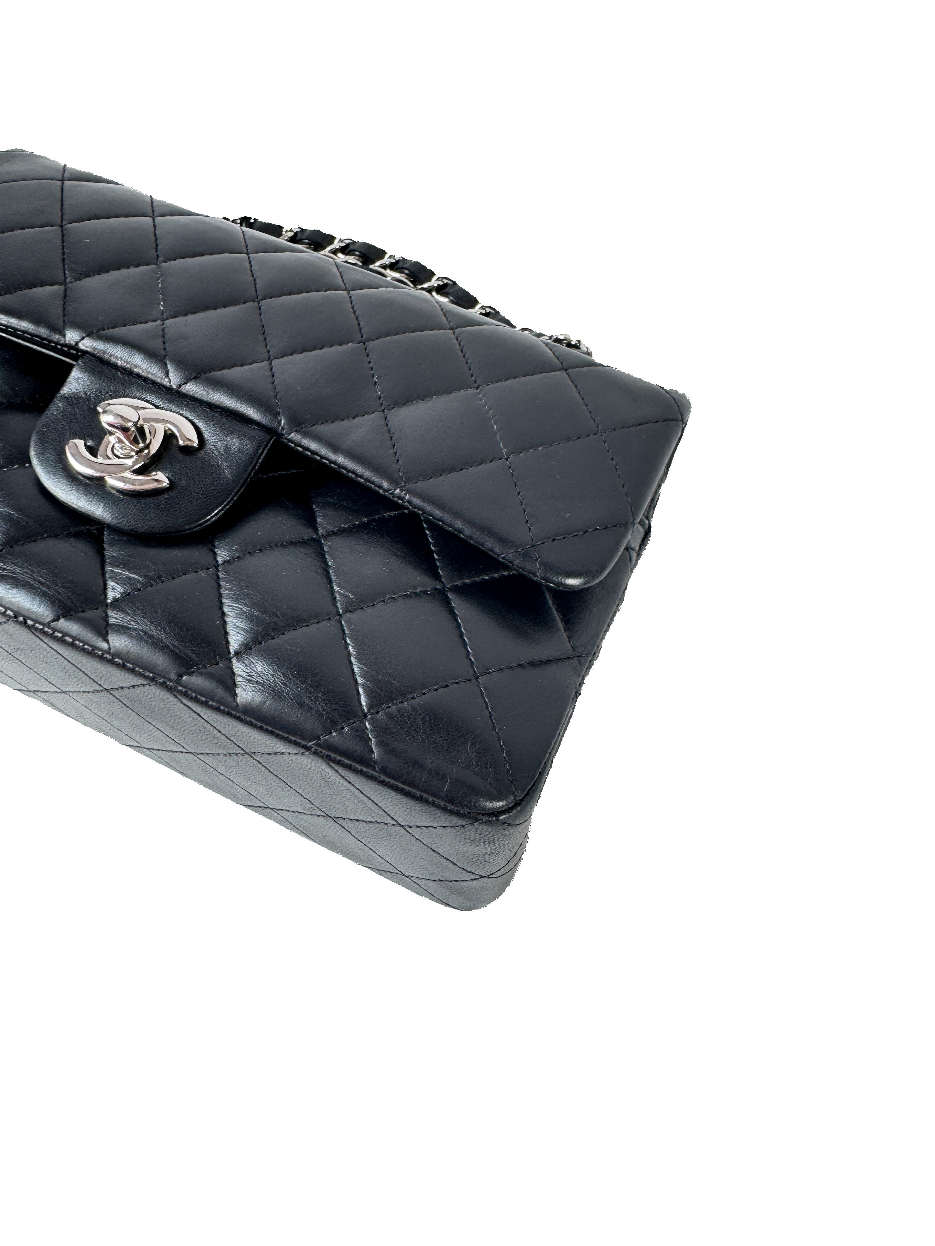 Chanel black classic small lambskin double flap 16299499