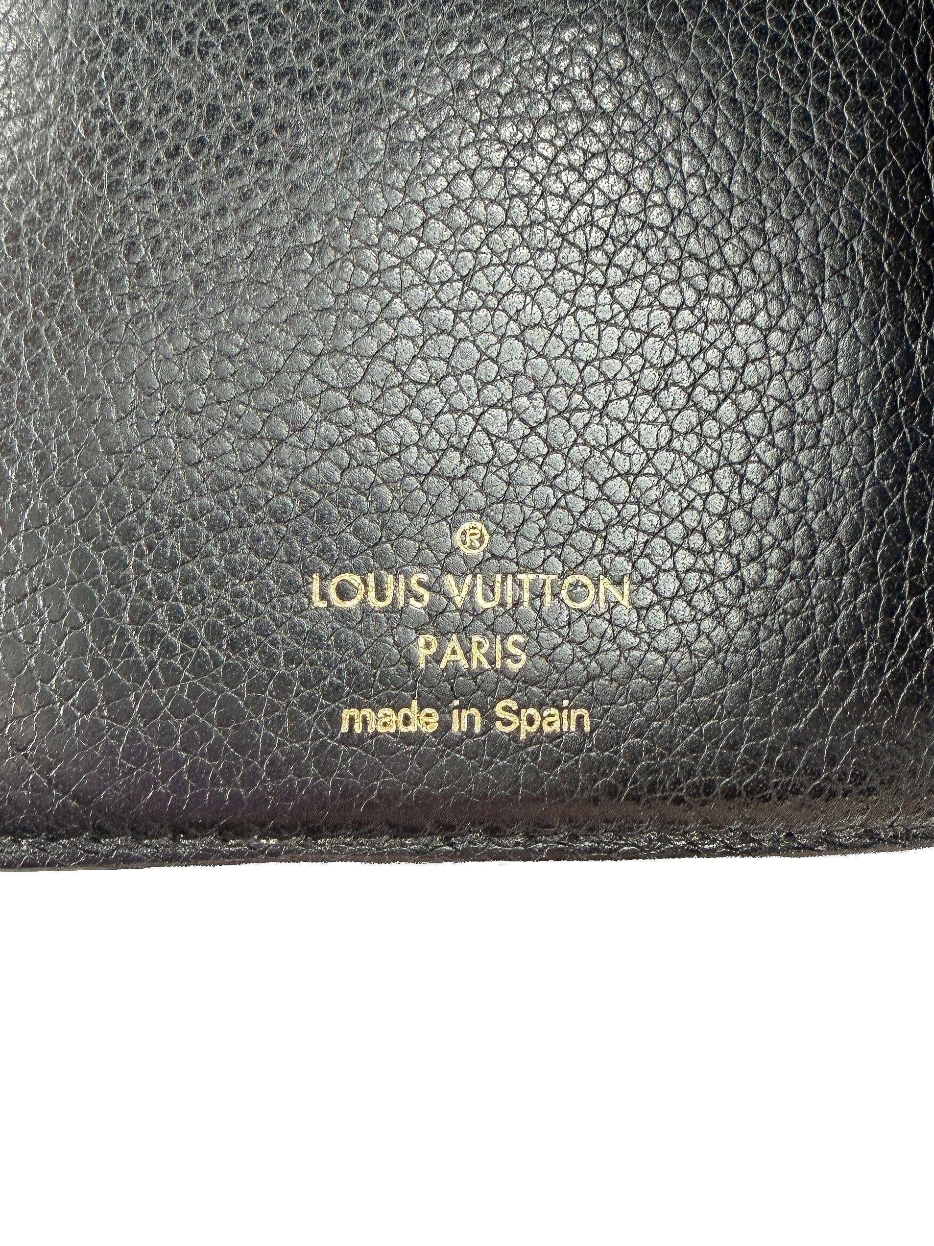 Louis Vuitton monogram black compact Pallas wallet CA5115