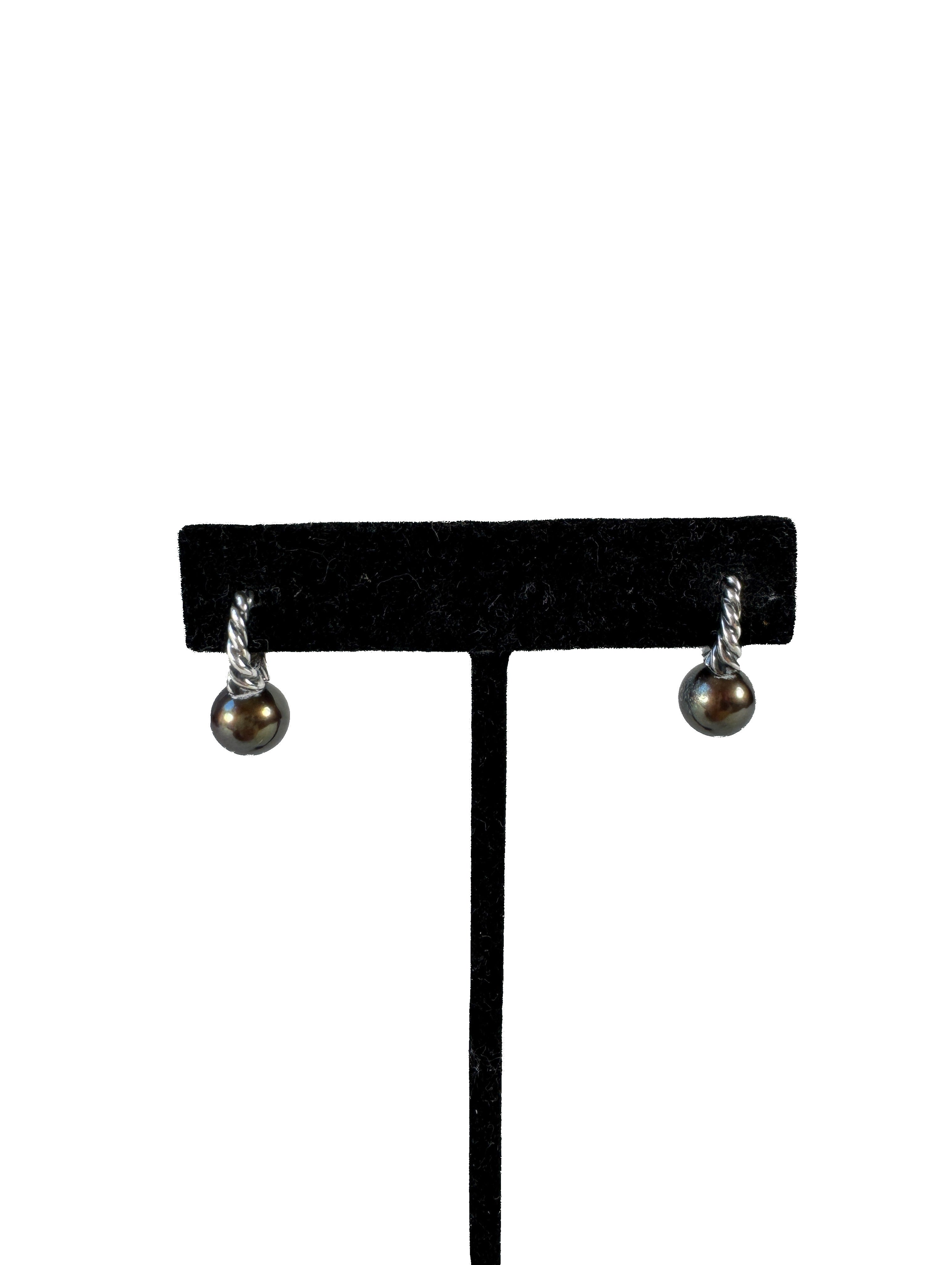 David Yurman brown pearl earrings