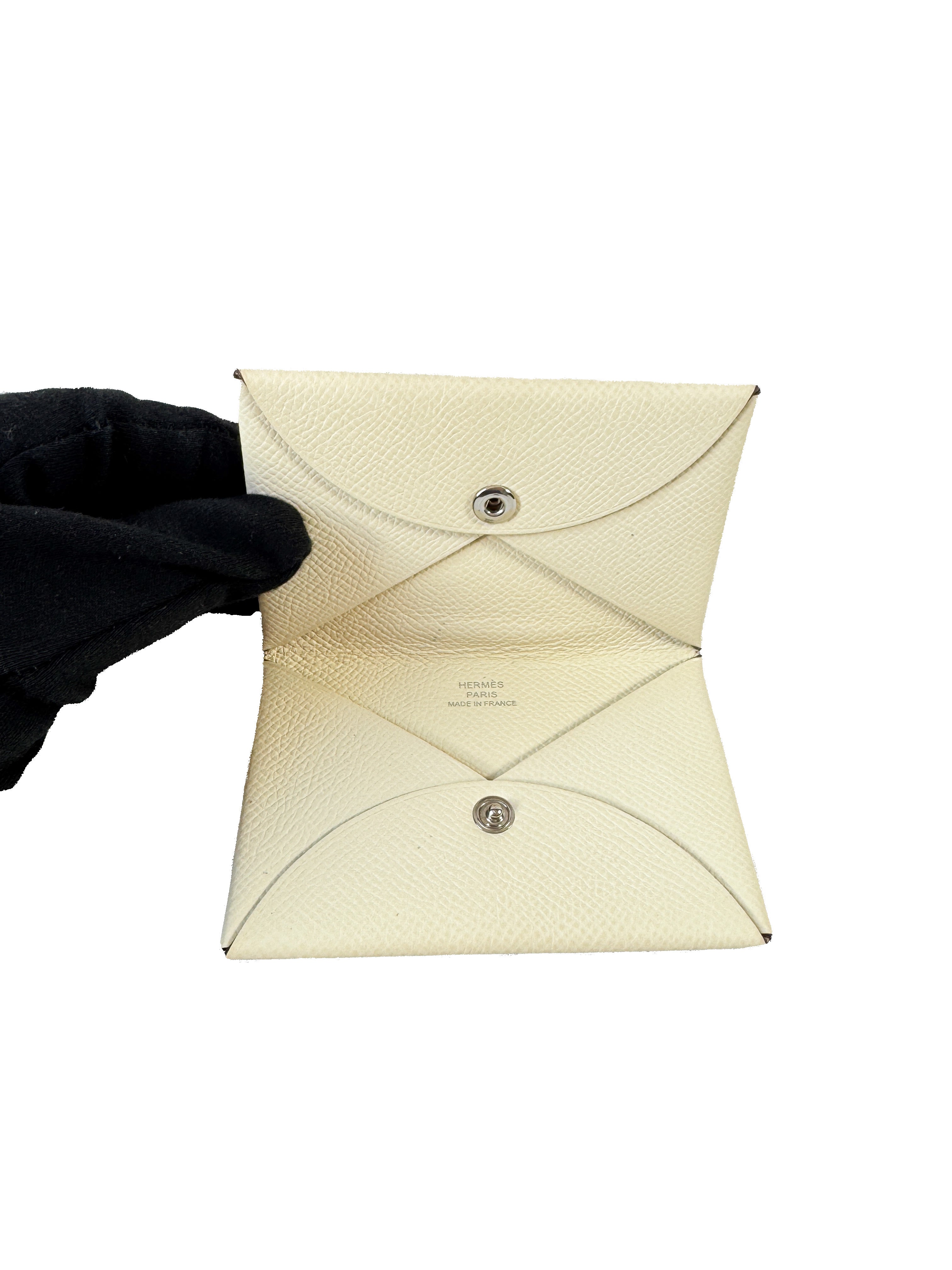 Hermès cream Calvi cardholder ZSI012DB
