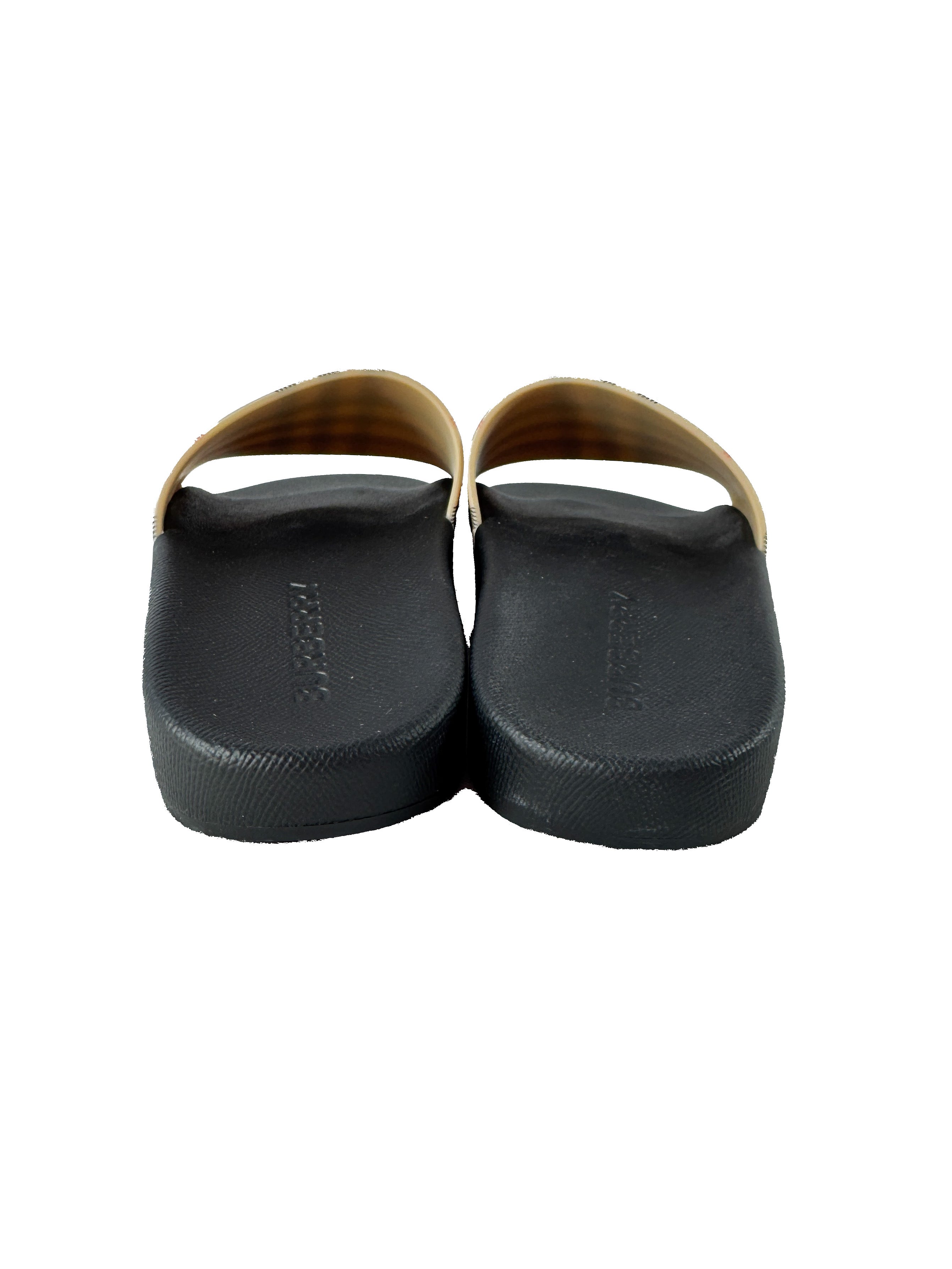 Burberry furley plaid slides size 38 BOX