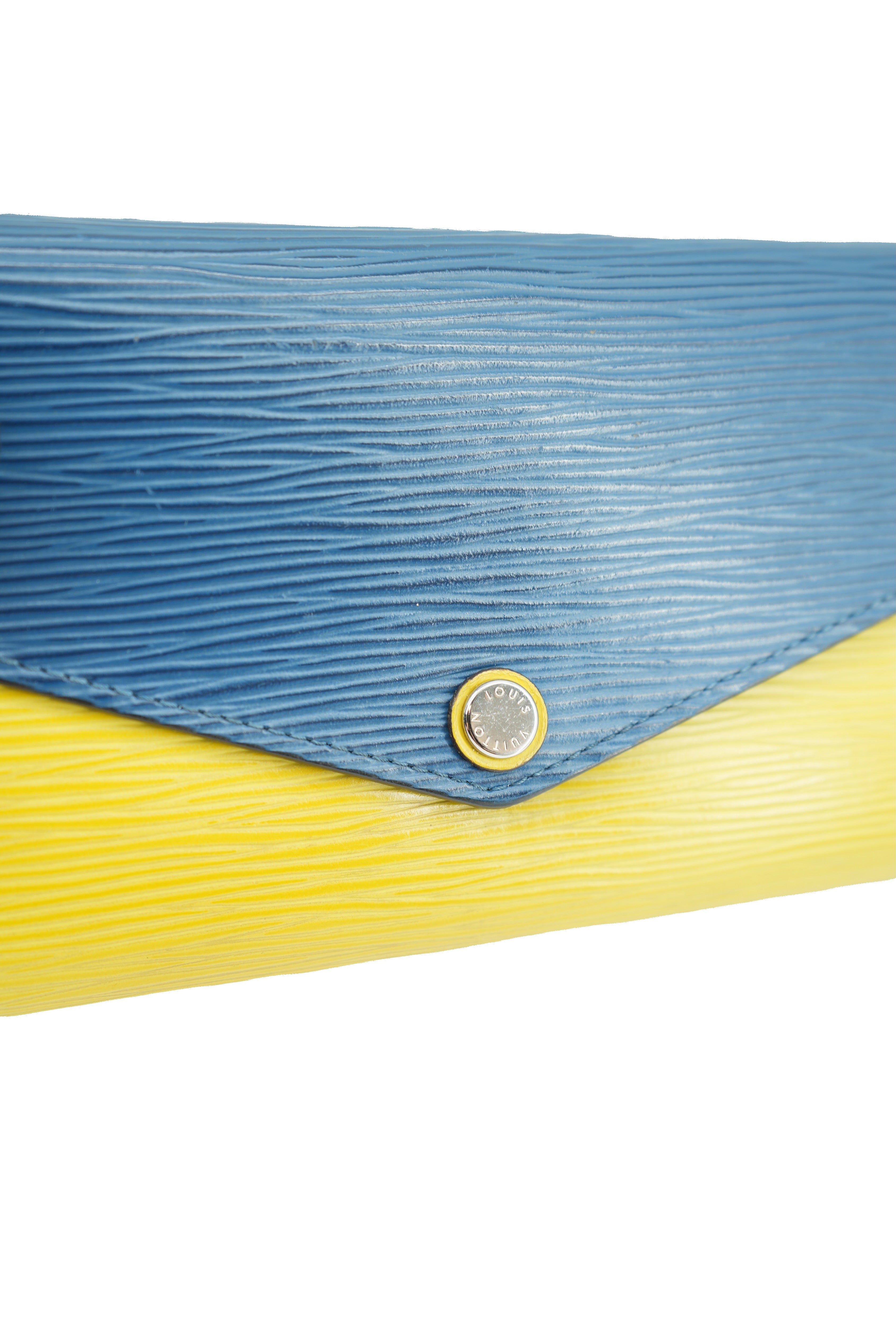 Louis Vuitton epi leather yellow blue Sarah wallet (no datecode)