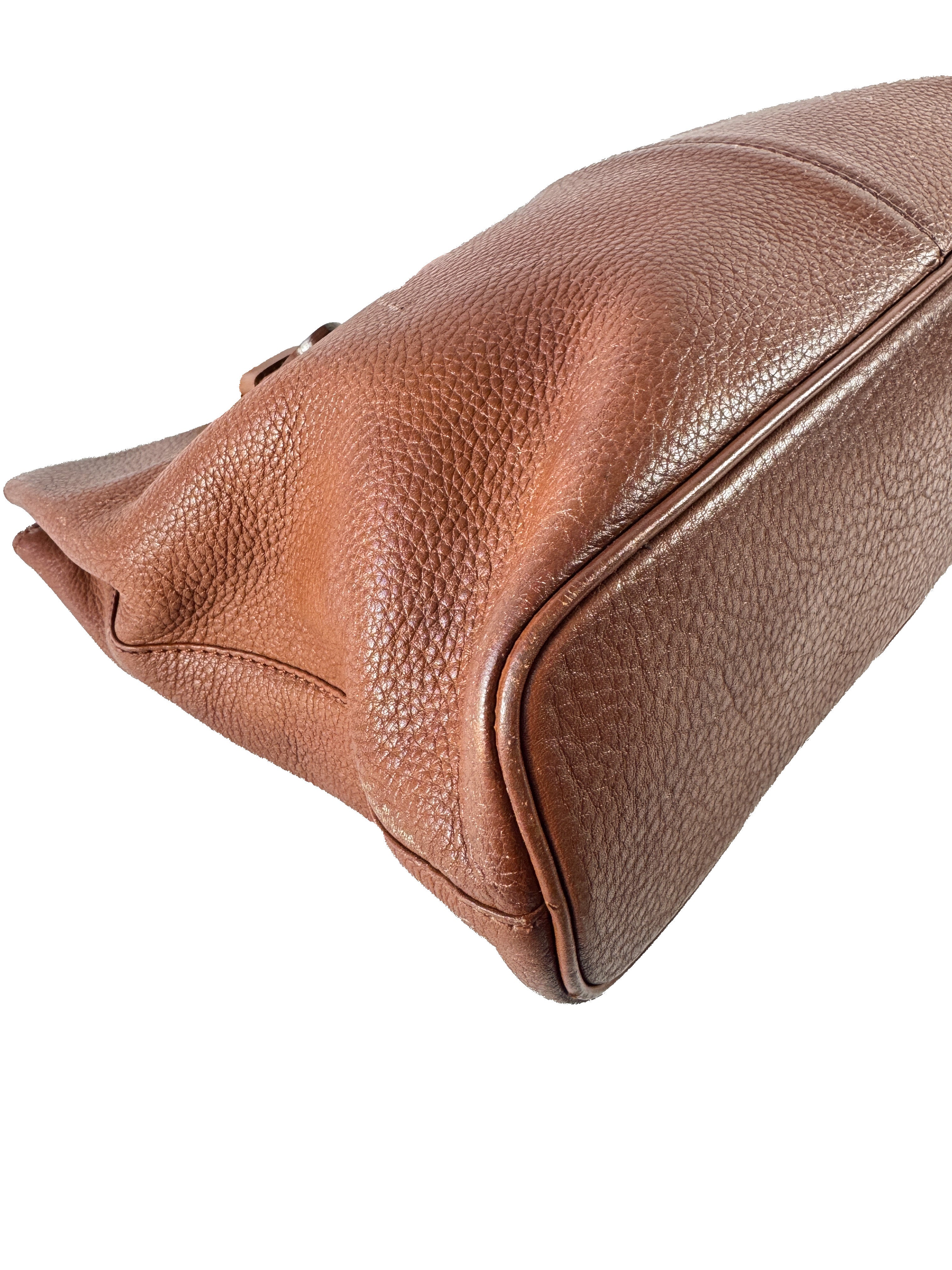 Burberry brown leather vintage small tote