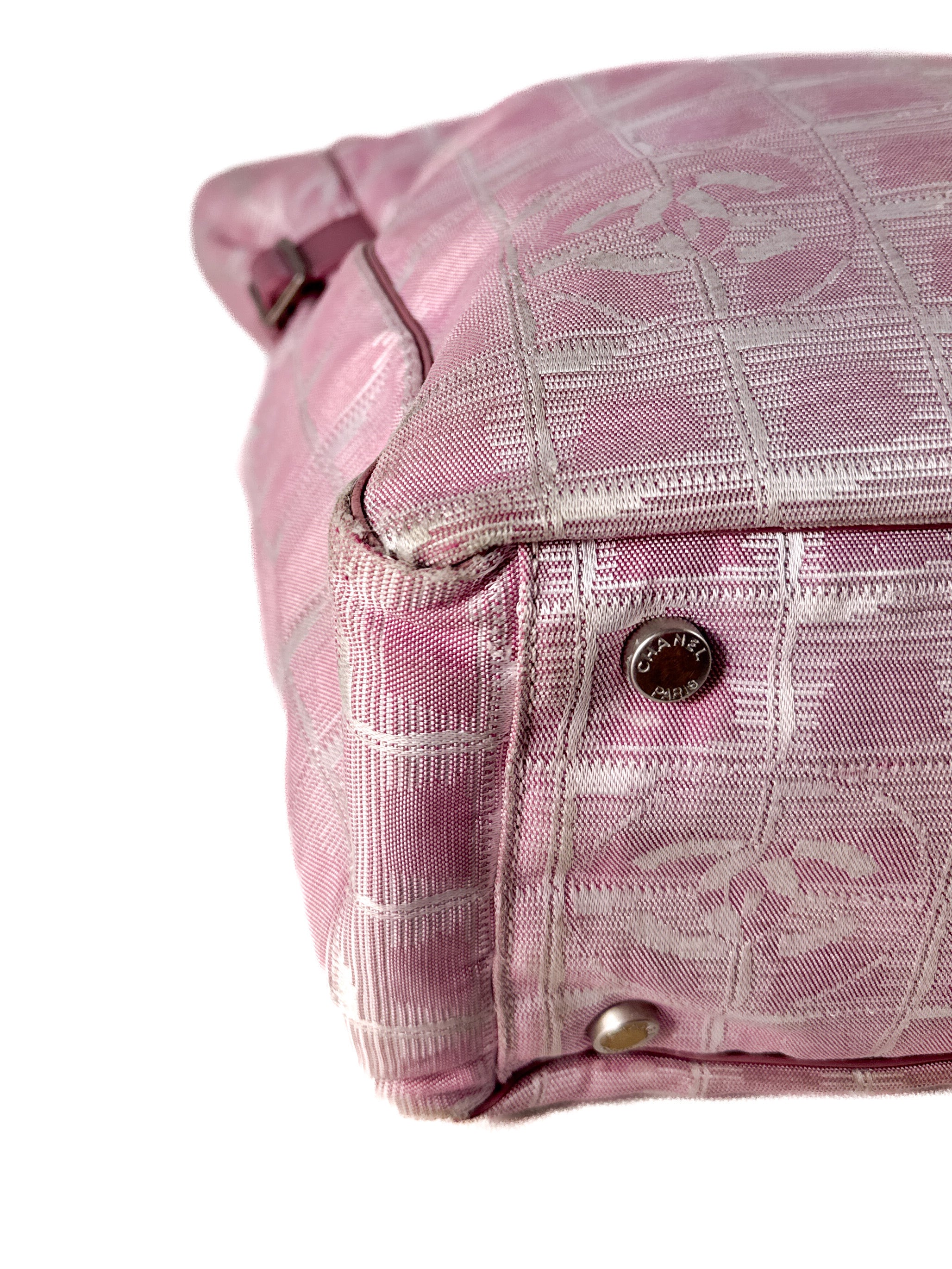 Chanel pink nylon travel line tote 6832897