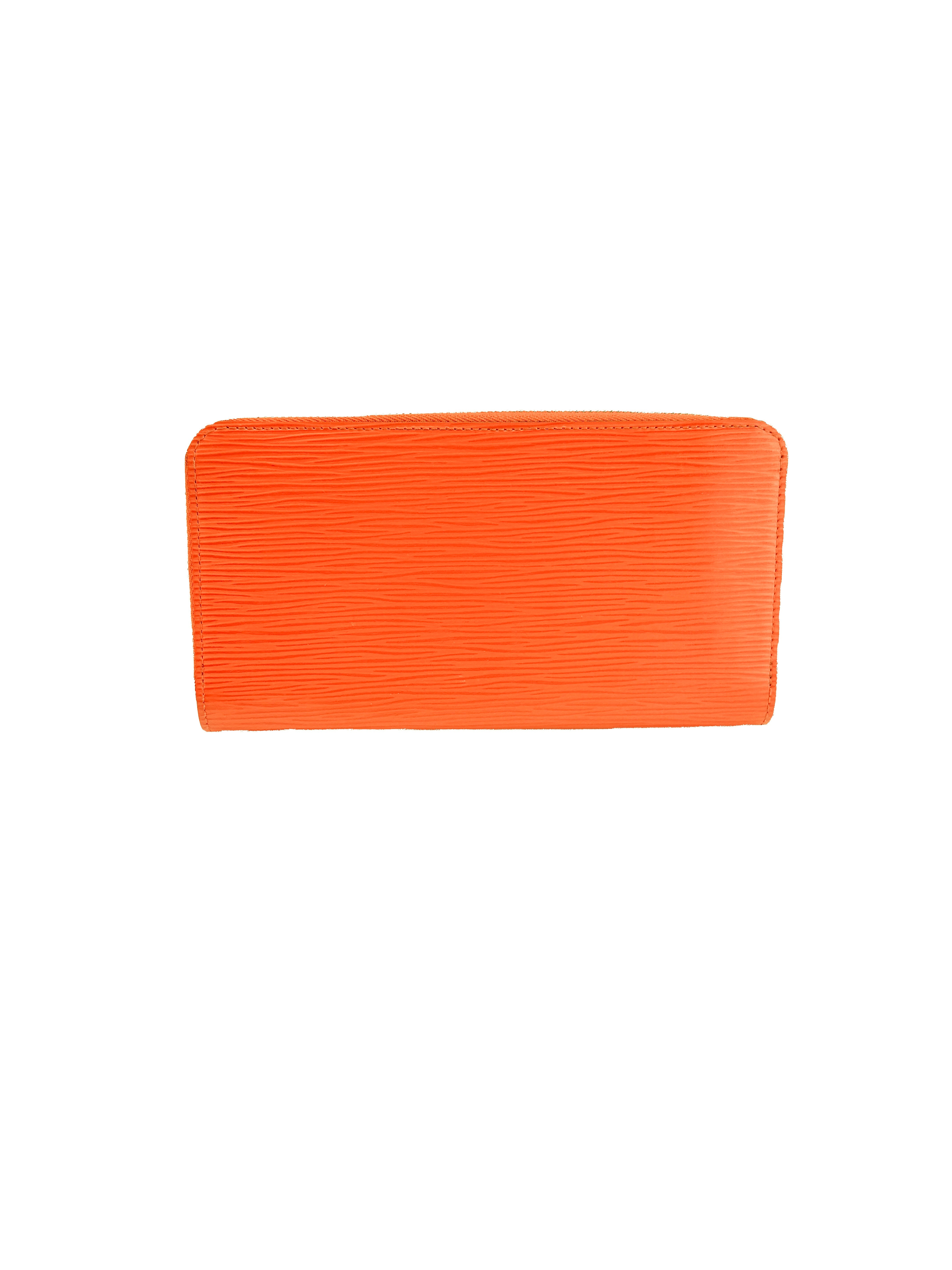 Louis Vuitton epi leather orange zippy wallet MI1123