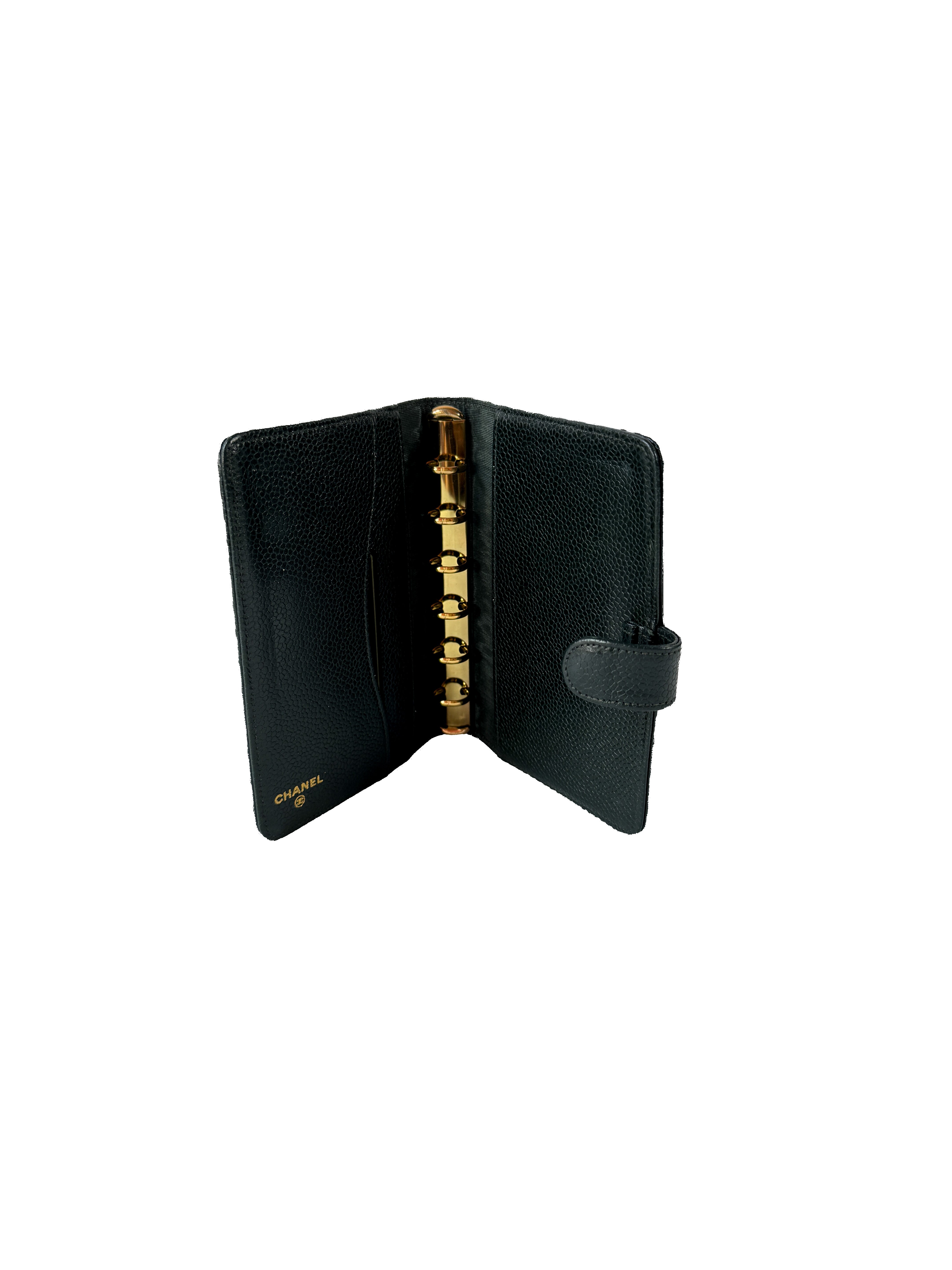 Chanel black leather caviar agenda 5047665