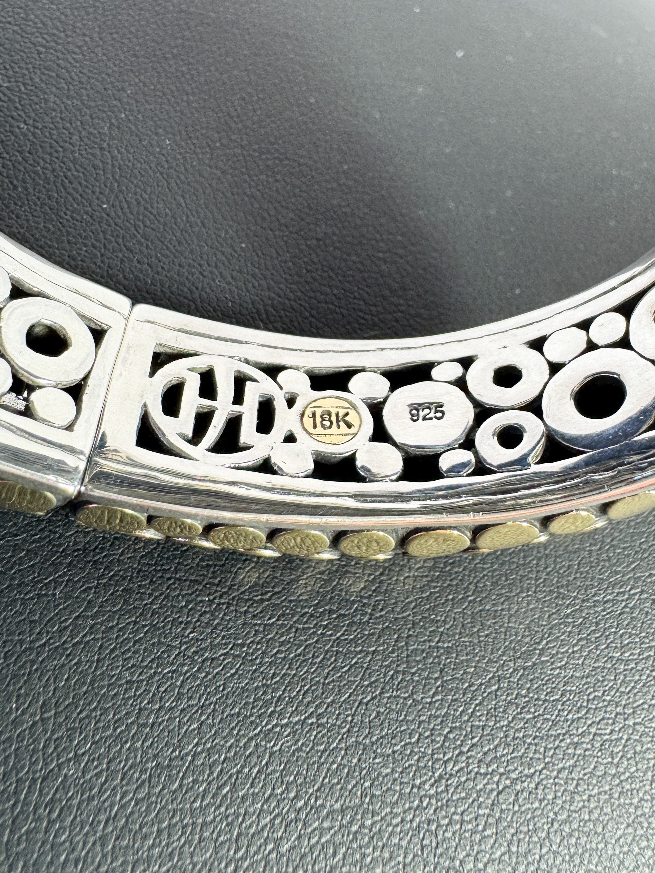 John Hardy sterling silver 18k gold leaf Ayu dot collection bracelet