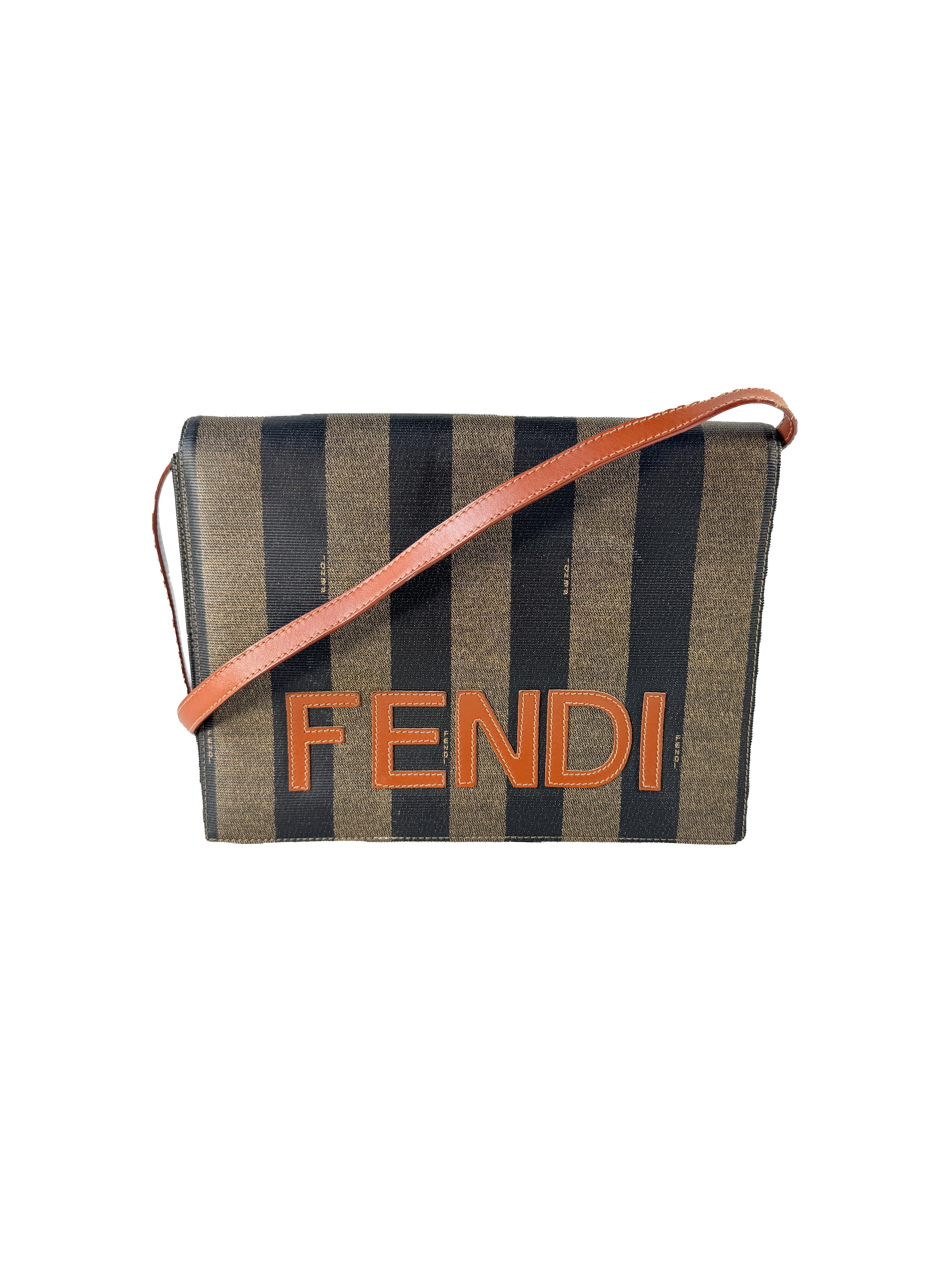 Fendi pequin striped vintage shoulder bag 211 26001068 *as is*