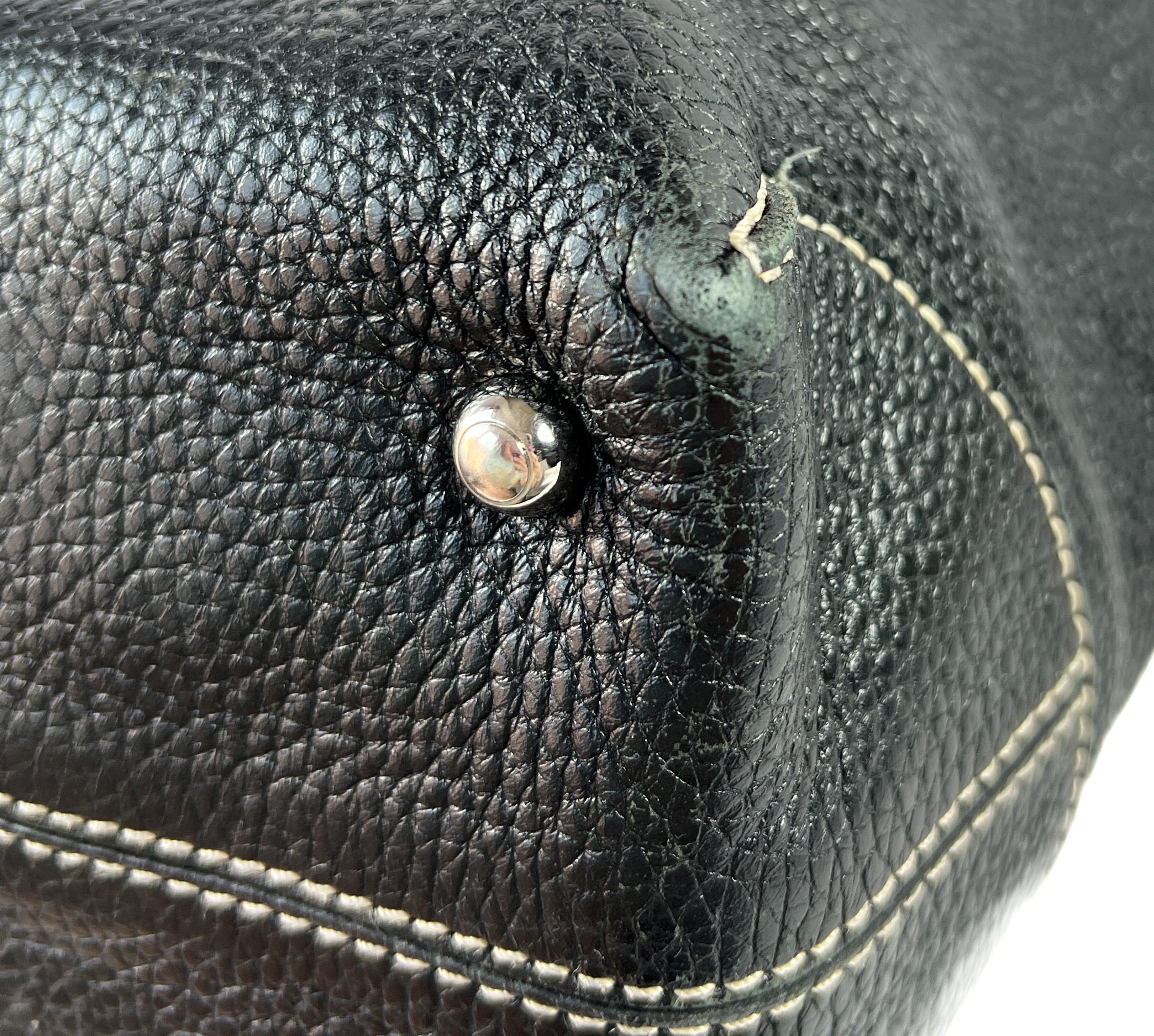 Tods black leather D Bag media tote