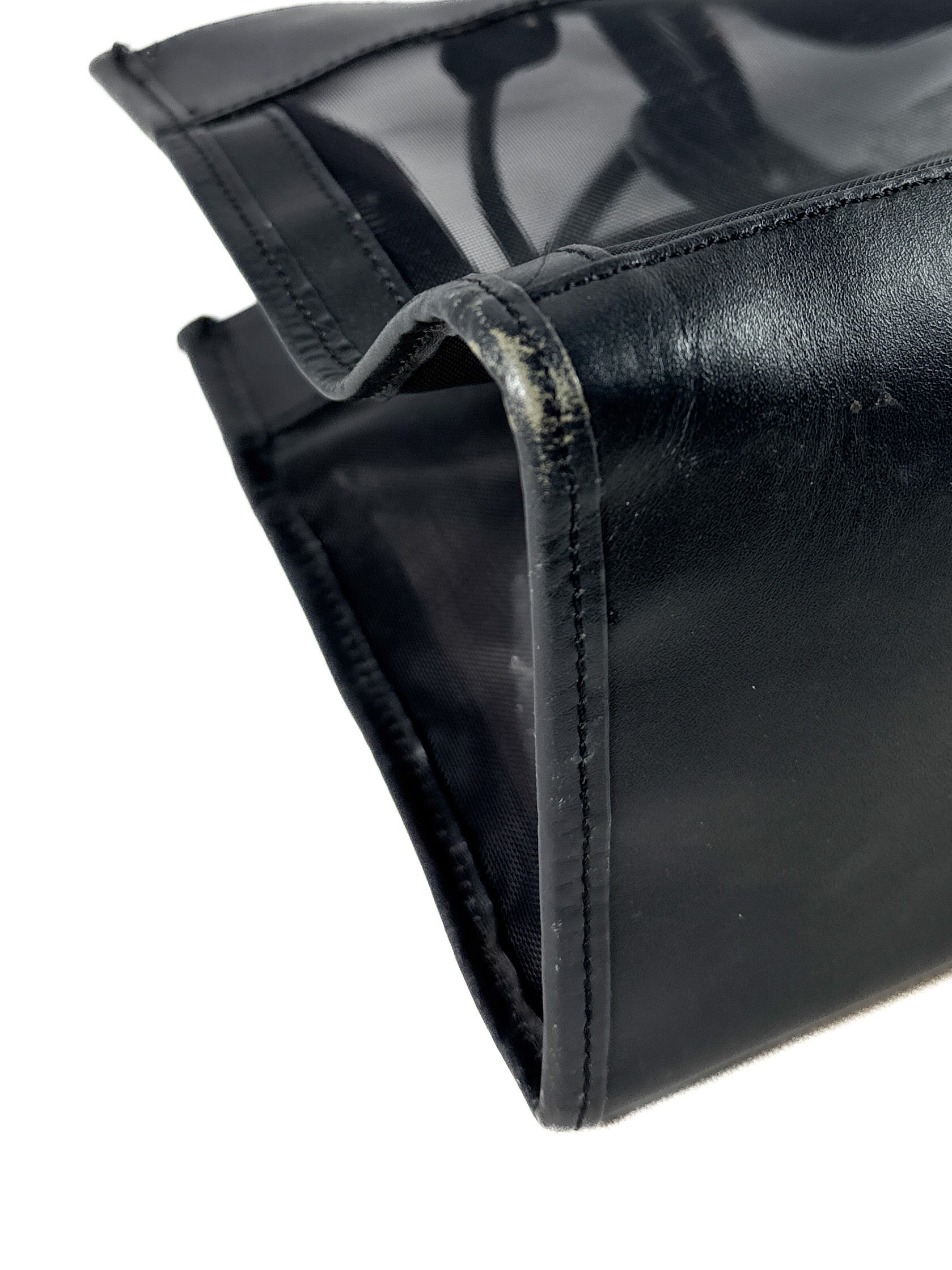 Fendi black vintage leather/mesh tote 228 259645 059