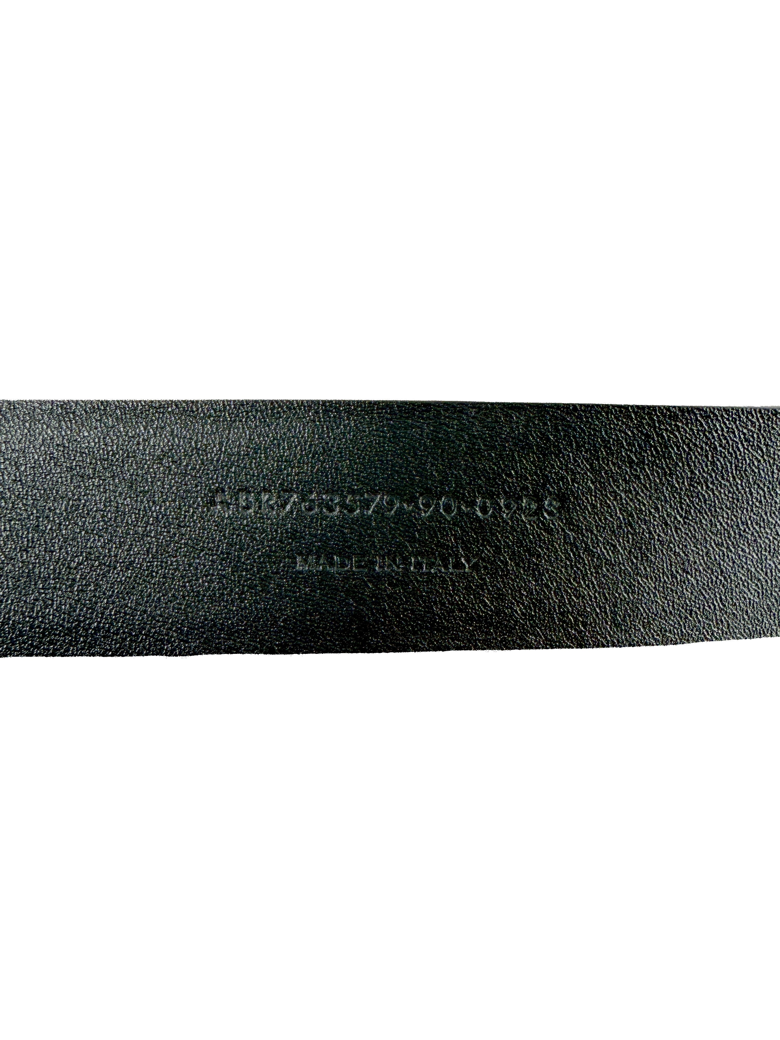 Saint Laurent black patent leather belt size 90