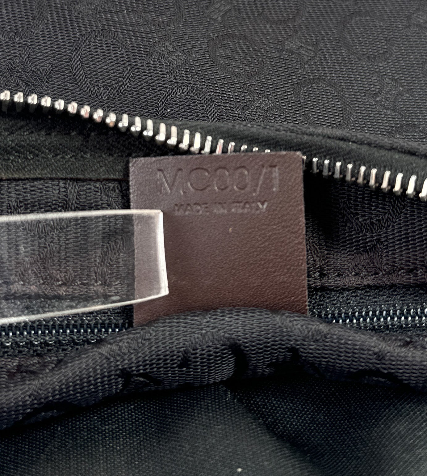 Celine black & brown vintage nylon leather Macadam Blason crossbody MC00/1