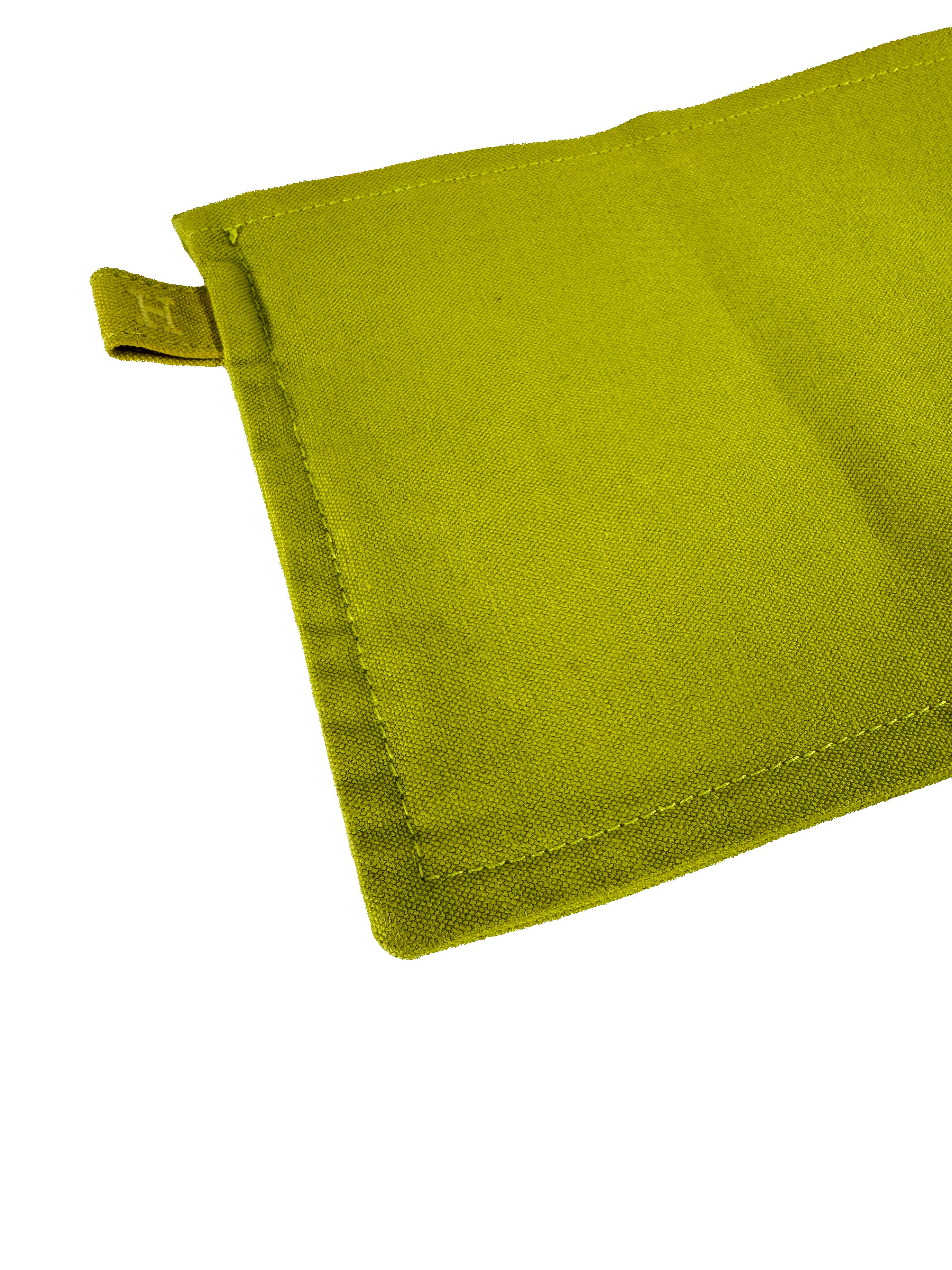 Hermès lime green Bora Bora travel pouch set