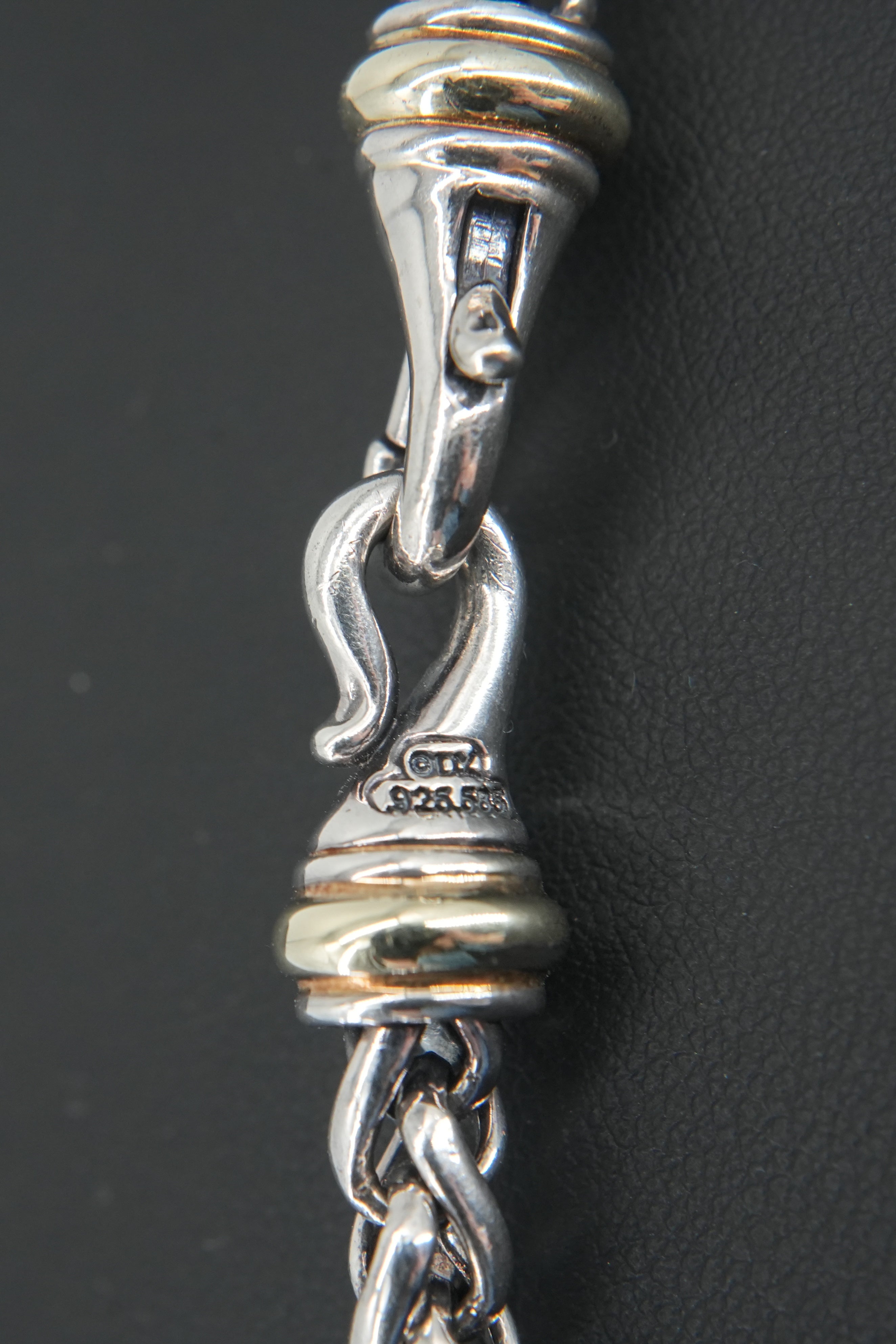 David Yurman sterling silver 14k gold wheat chain necklace