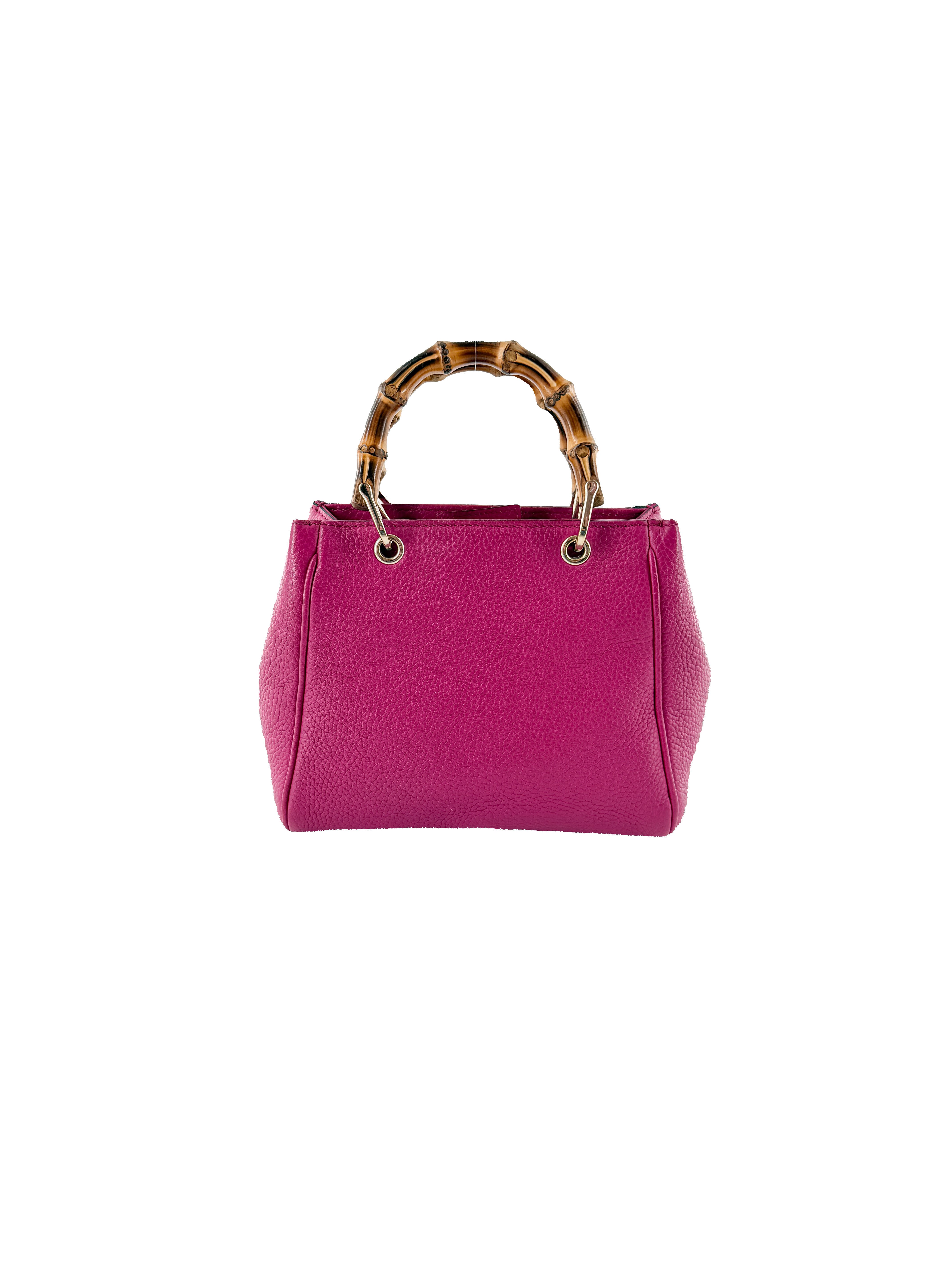 Gucci magenta small Bamboo shopper tote 368823 001998