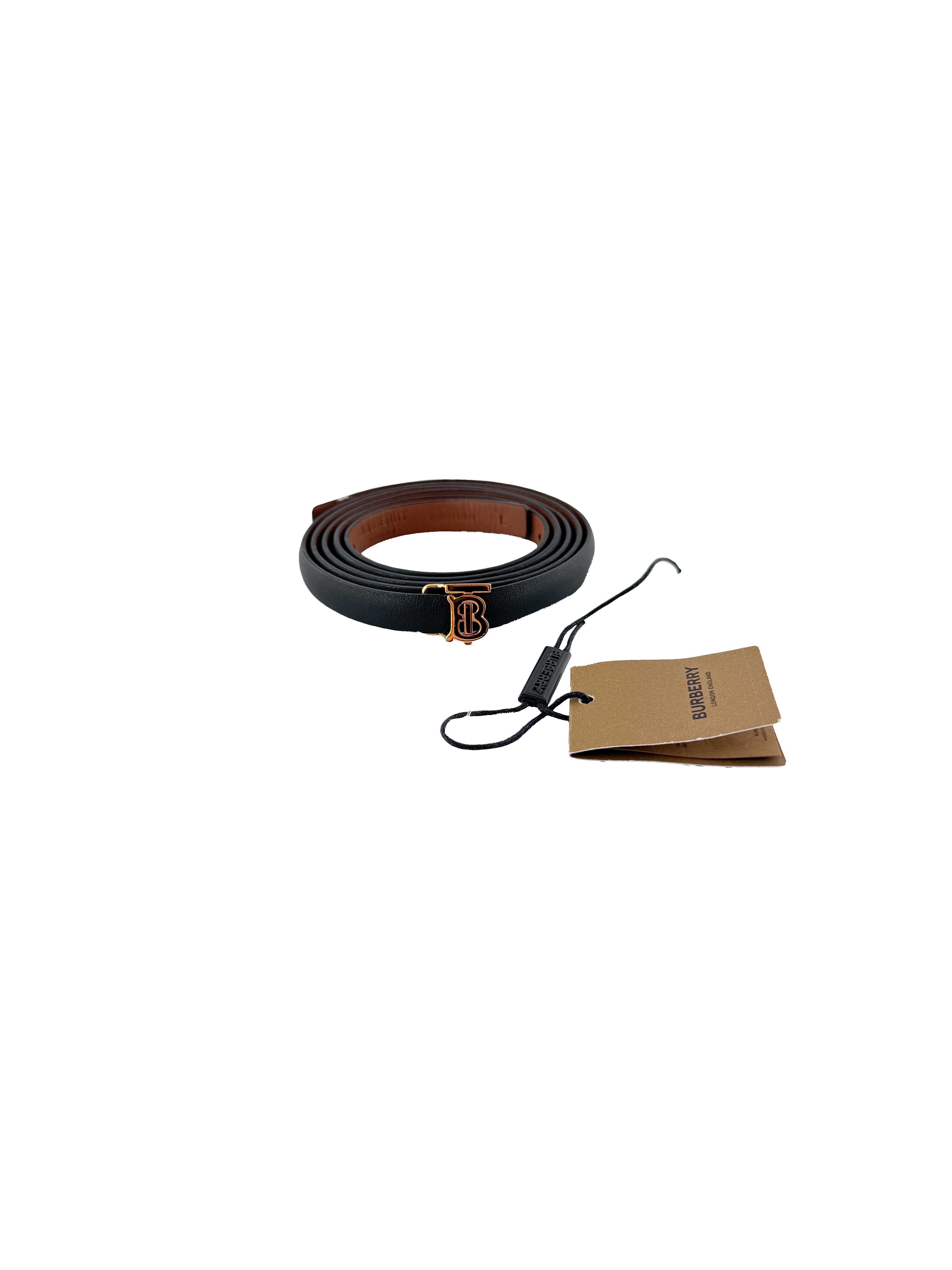 Burberry TB reversible black/brown leather belt size L NWT