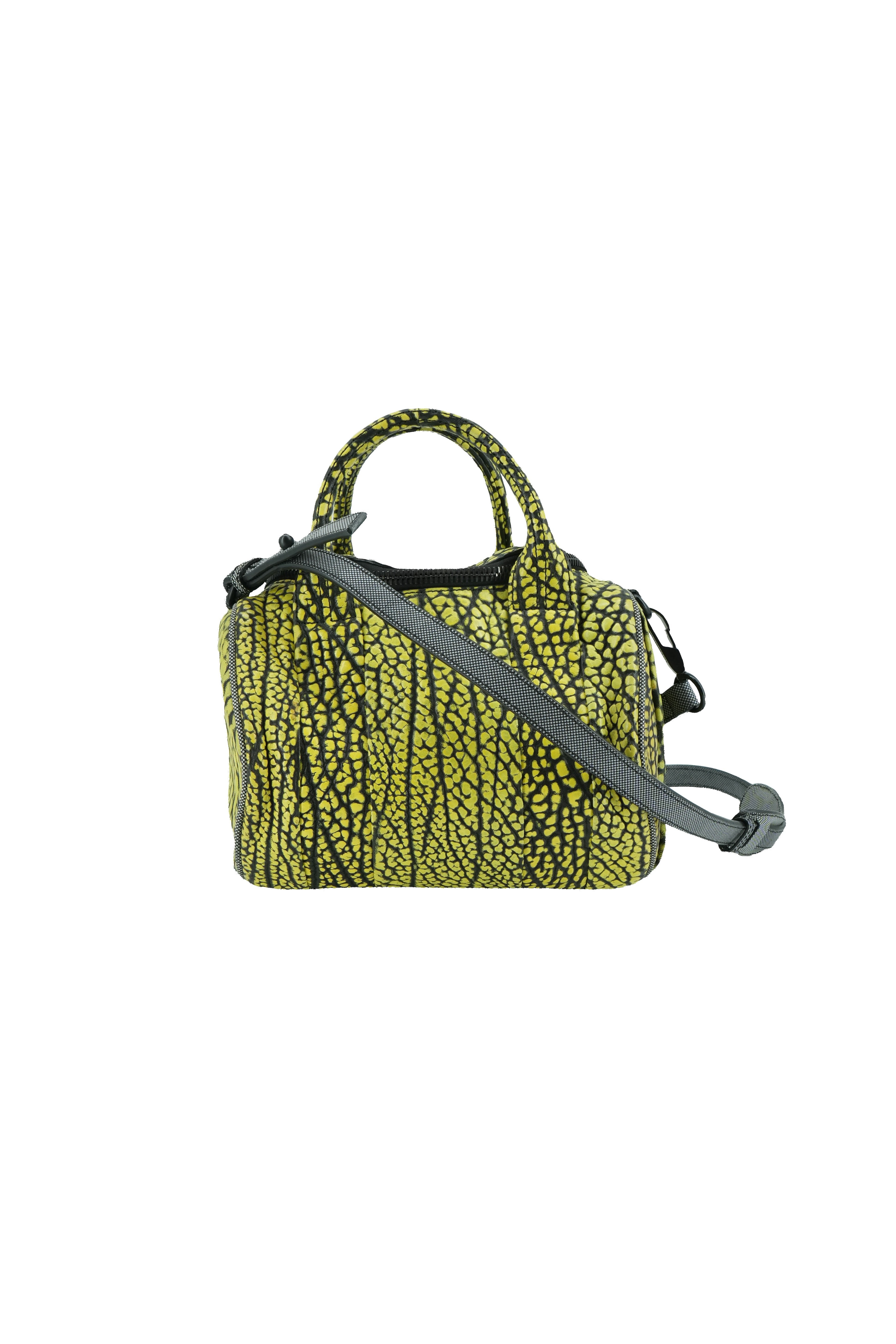 Alexander Wang neon green black Rockie satchel