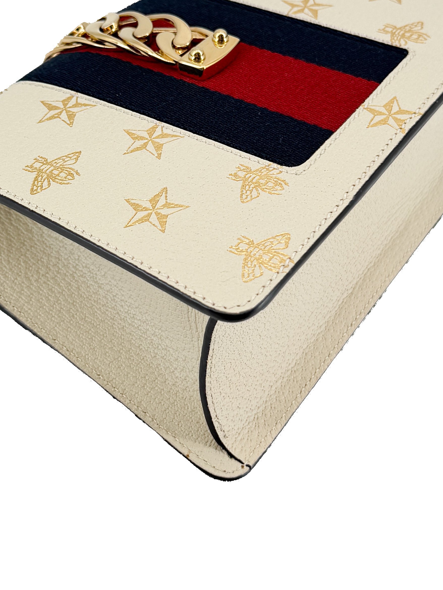 Gucci Sylvie mini bee star top handle bag 470270 486628