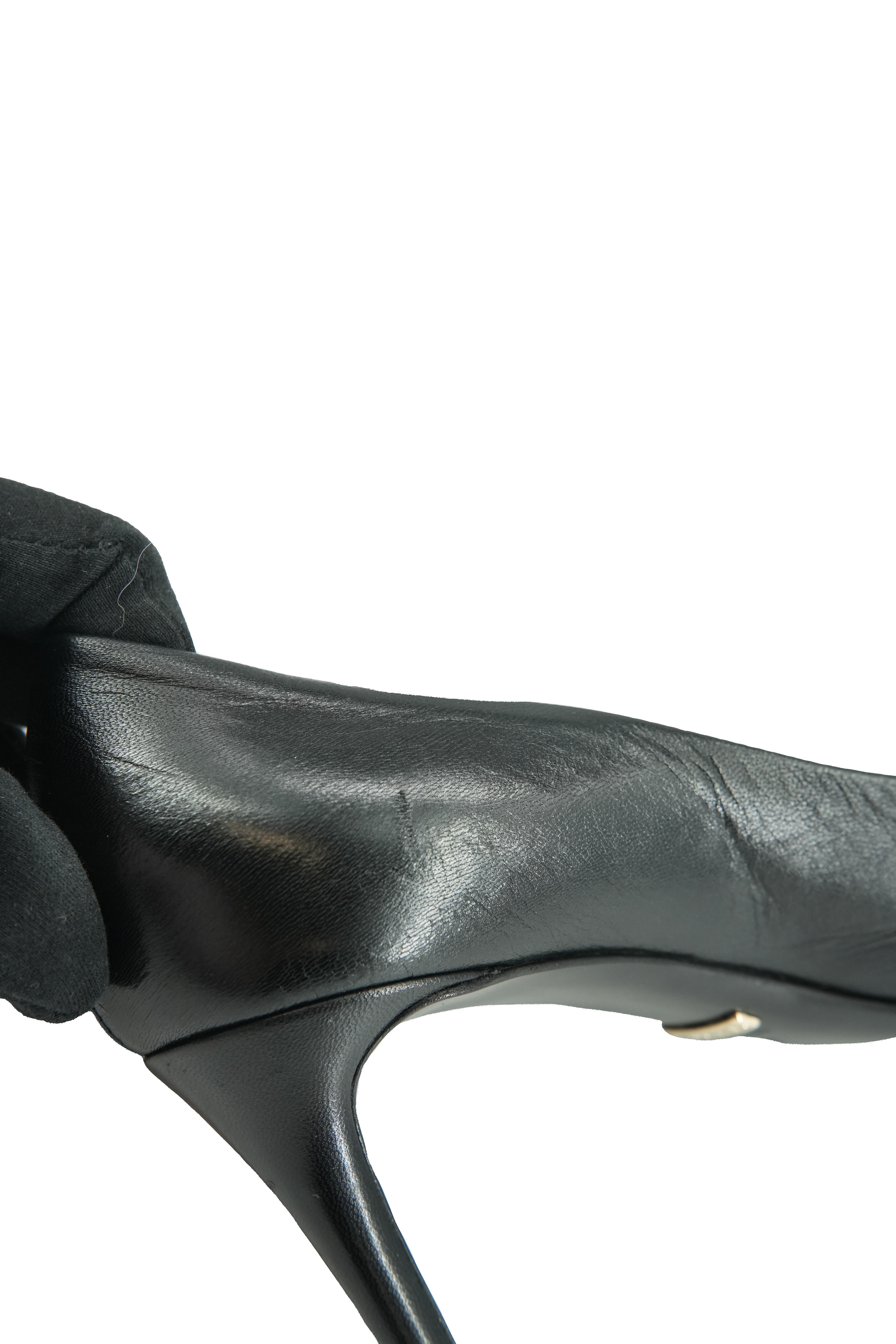 Gucci black leather crystal GG pumps size 37 BOX