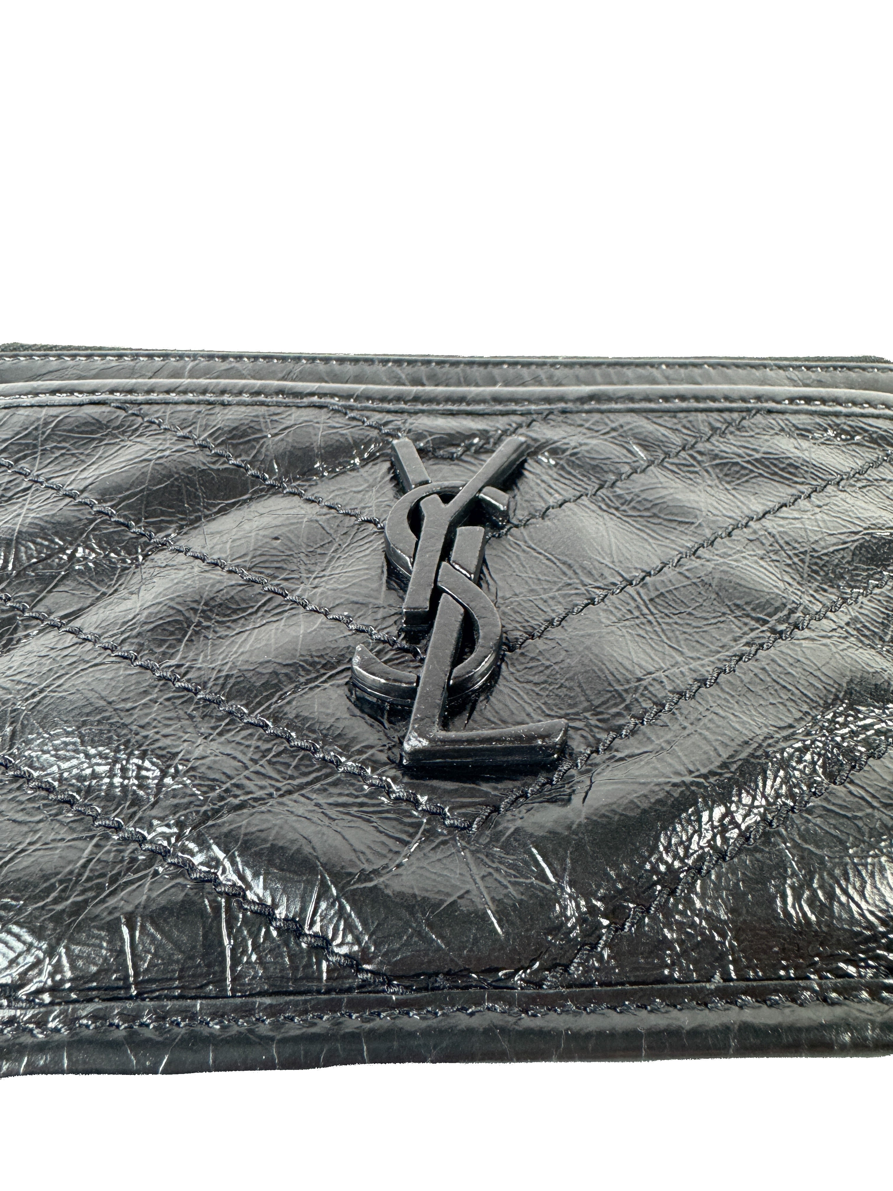 Saint Laurent black leather Nikki bill pouch GRS-583577-0417