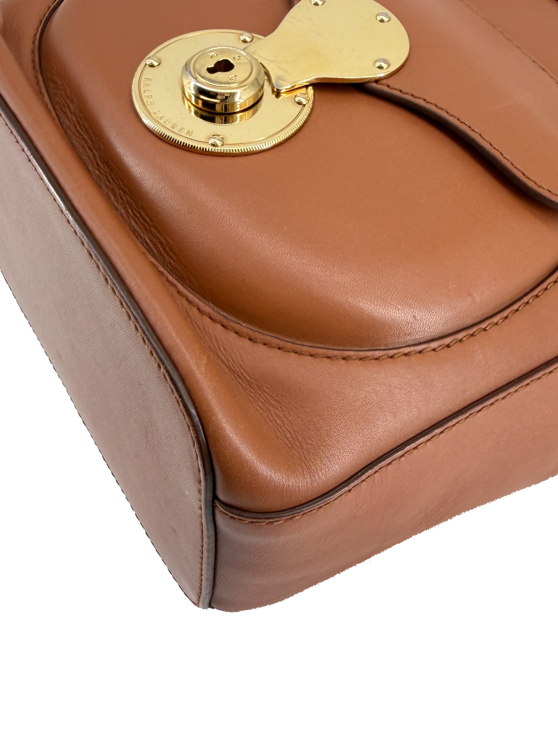 Ralph Lauren brown leather small drawstring Ricky bucket bag