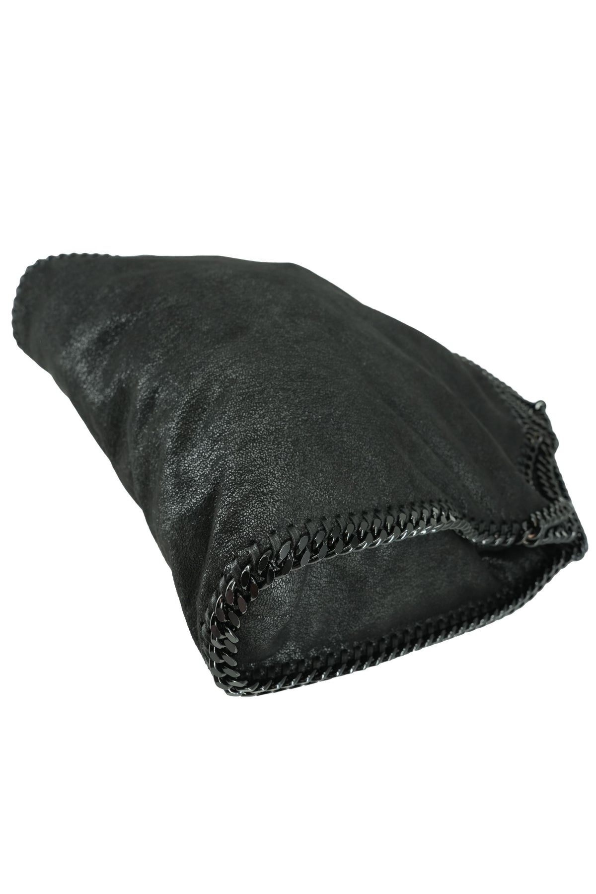 Stella McCartney black Falabella fold over Shaggy Deer tote