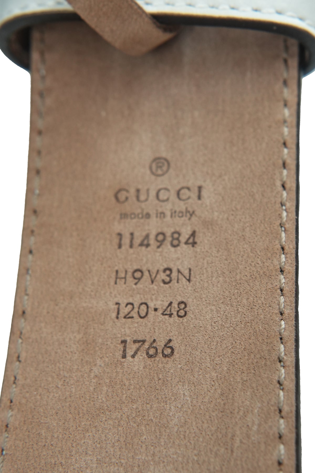 Gucci web white leather belt H9V3N 120