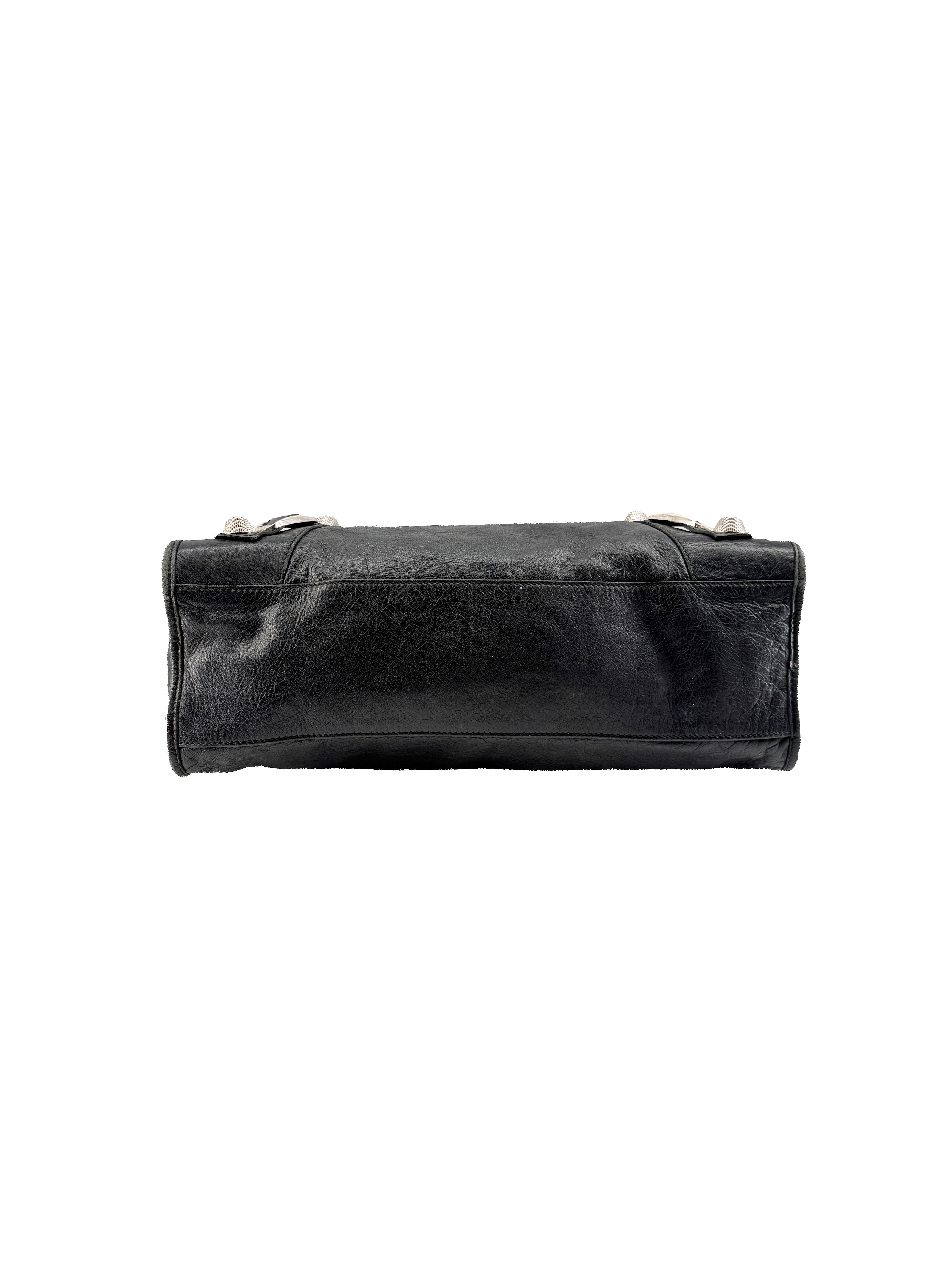 Balenciaga black leather Giant Motocross City handbag 173084-001013 - My Girlfriend's Wardrobe LLC