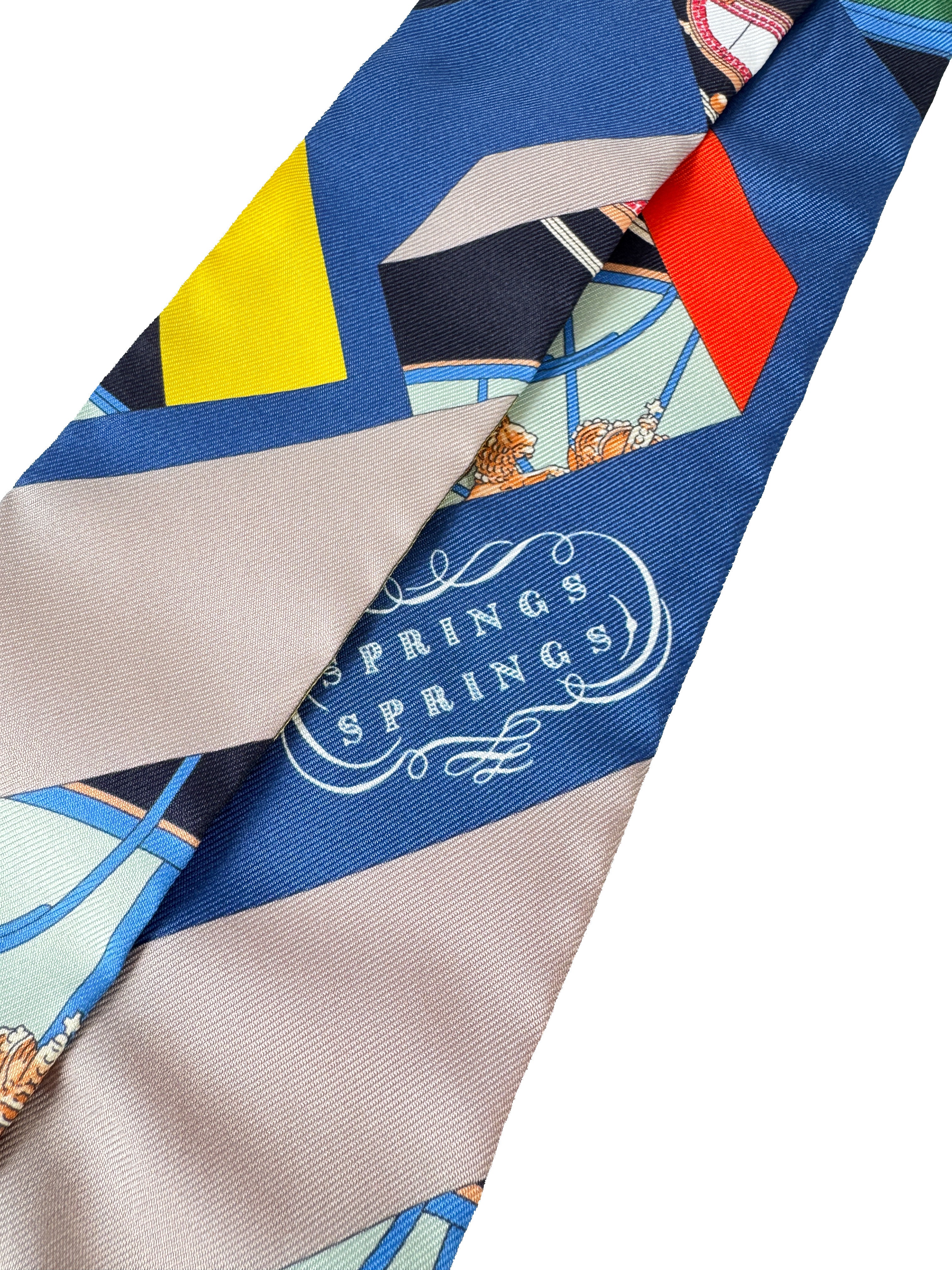 Hermès navy multicolor Springs Springs twilly BOX