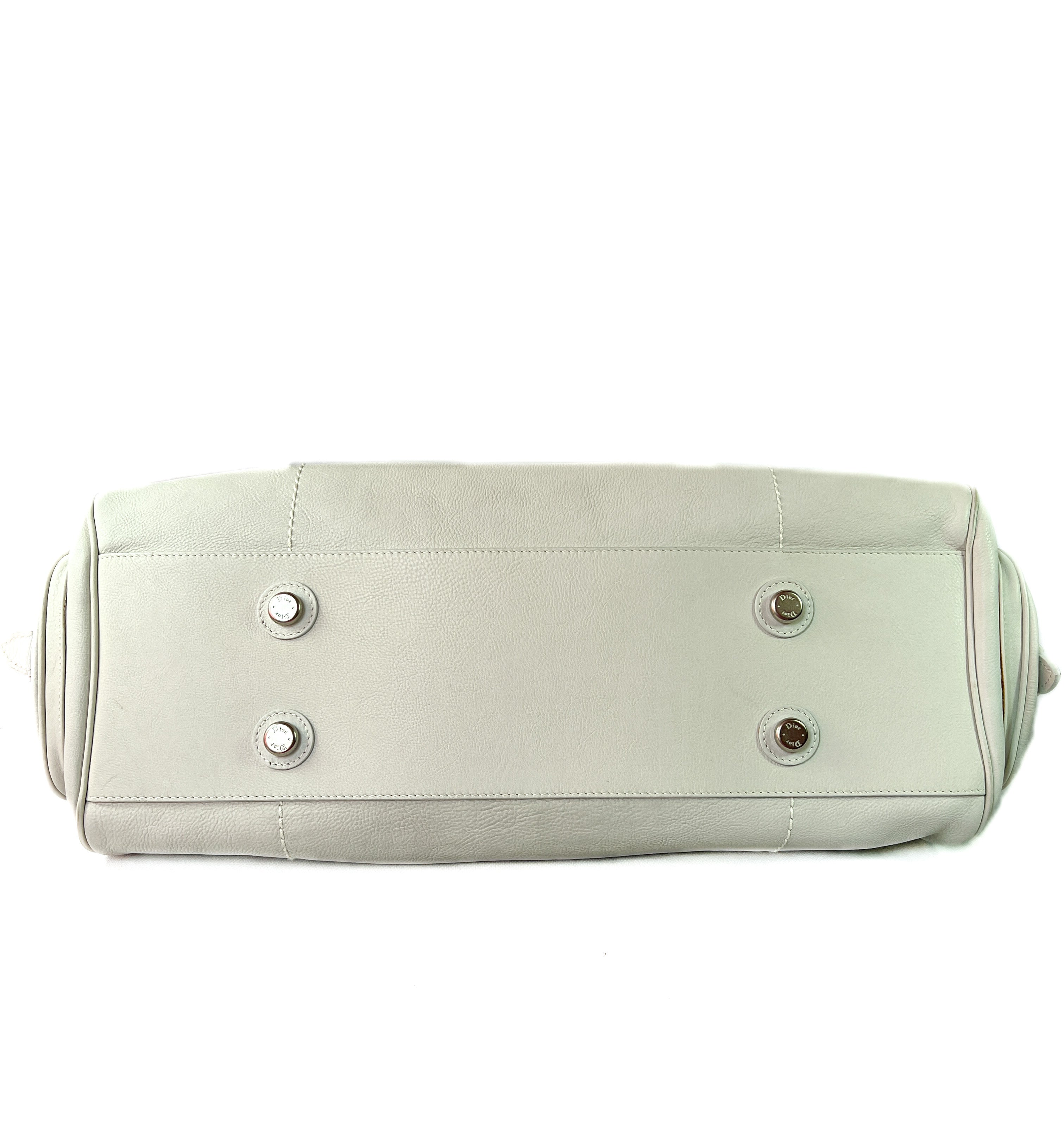 Christian Dior off white leather shoulder bag