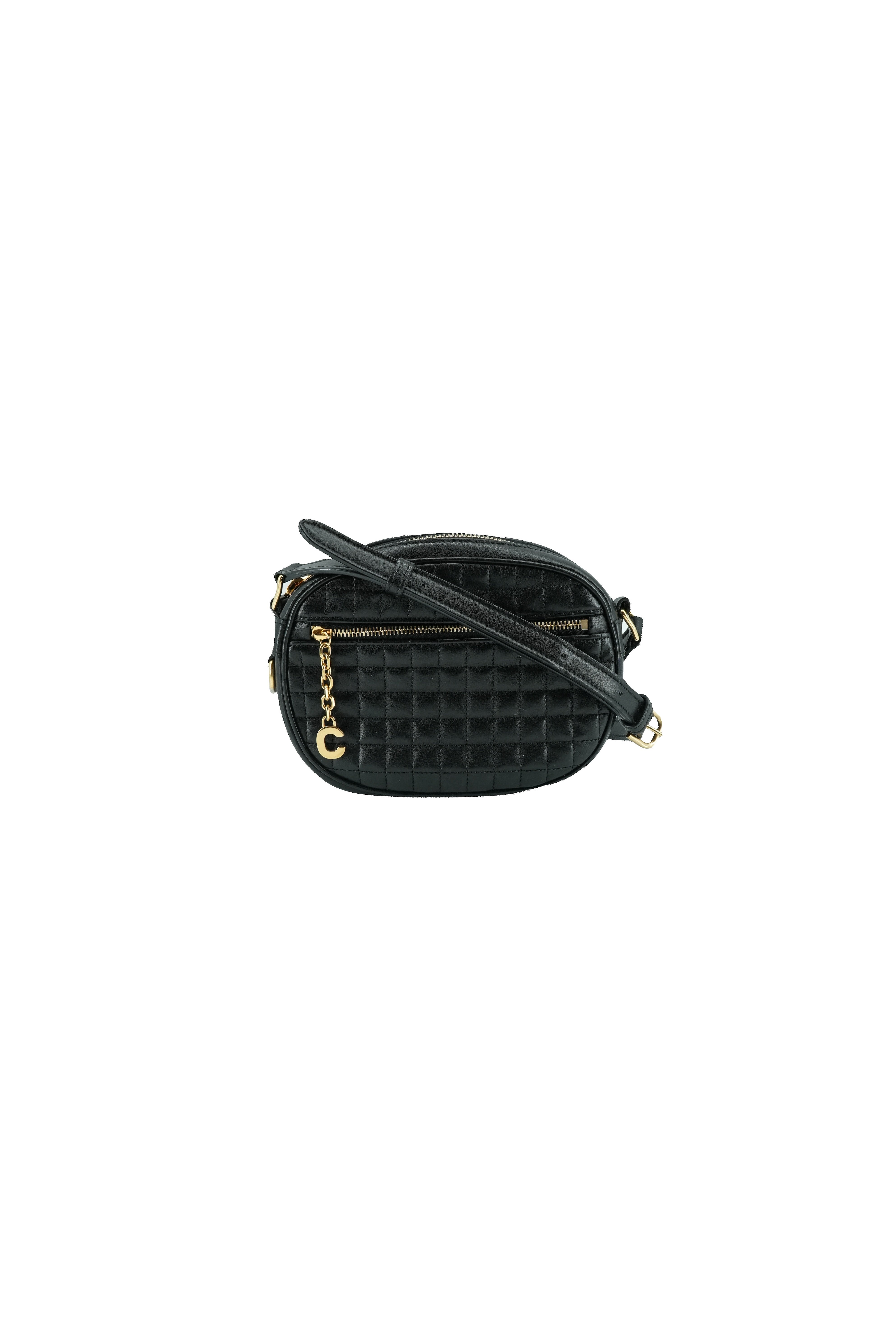 Celine black quilted leather small C crossbody S-CE-4158