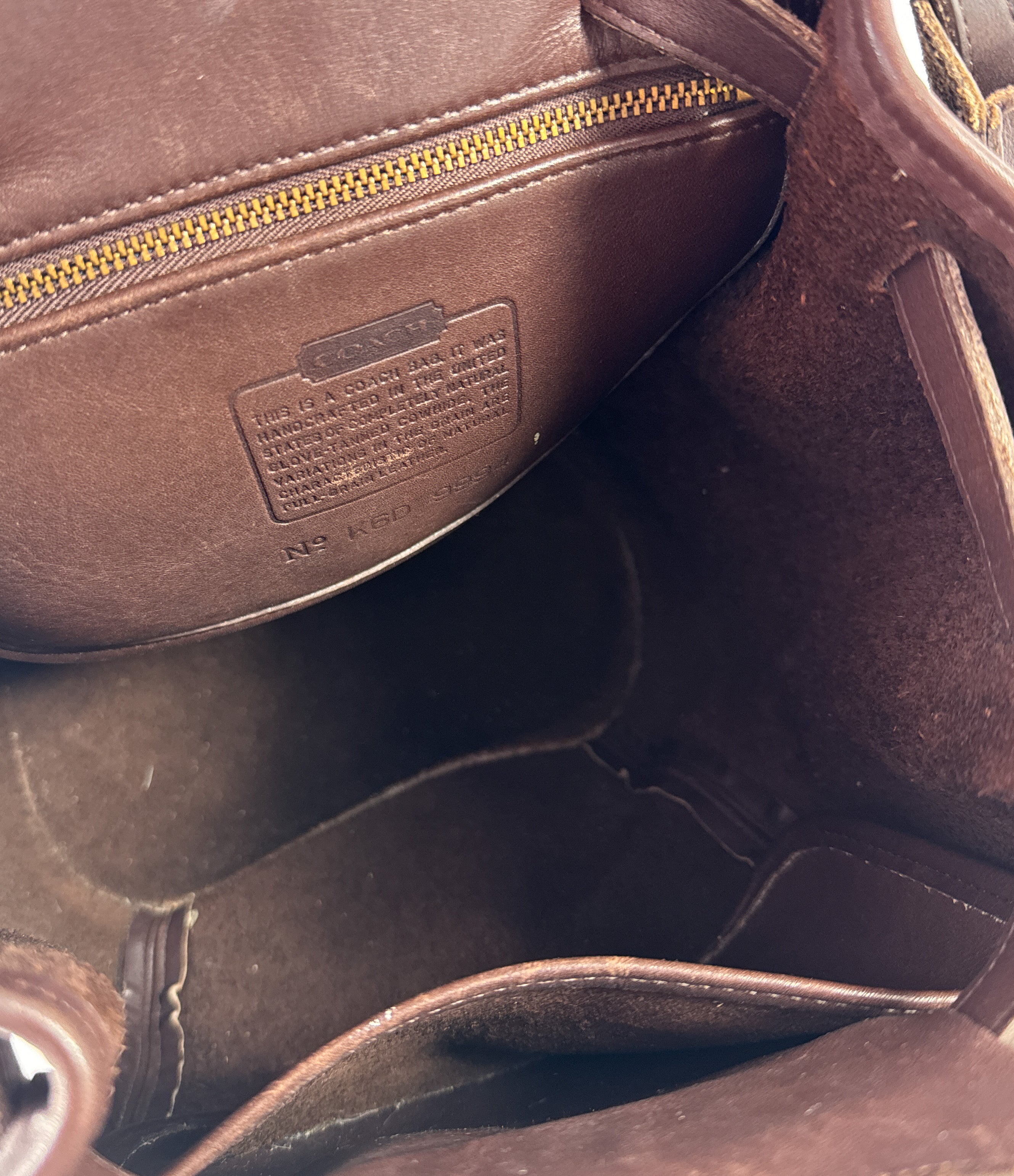 Coach dark brown leather drawstring backpack vintage 1996