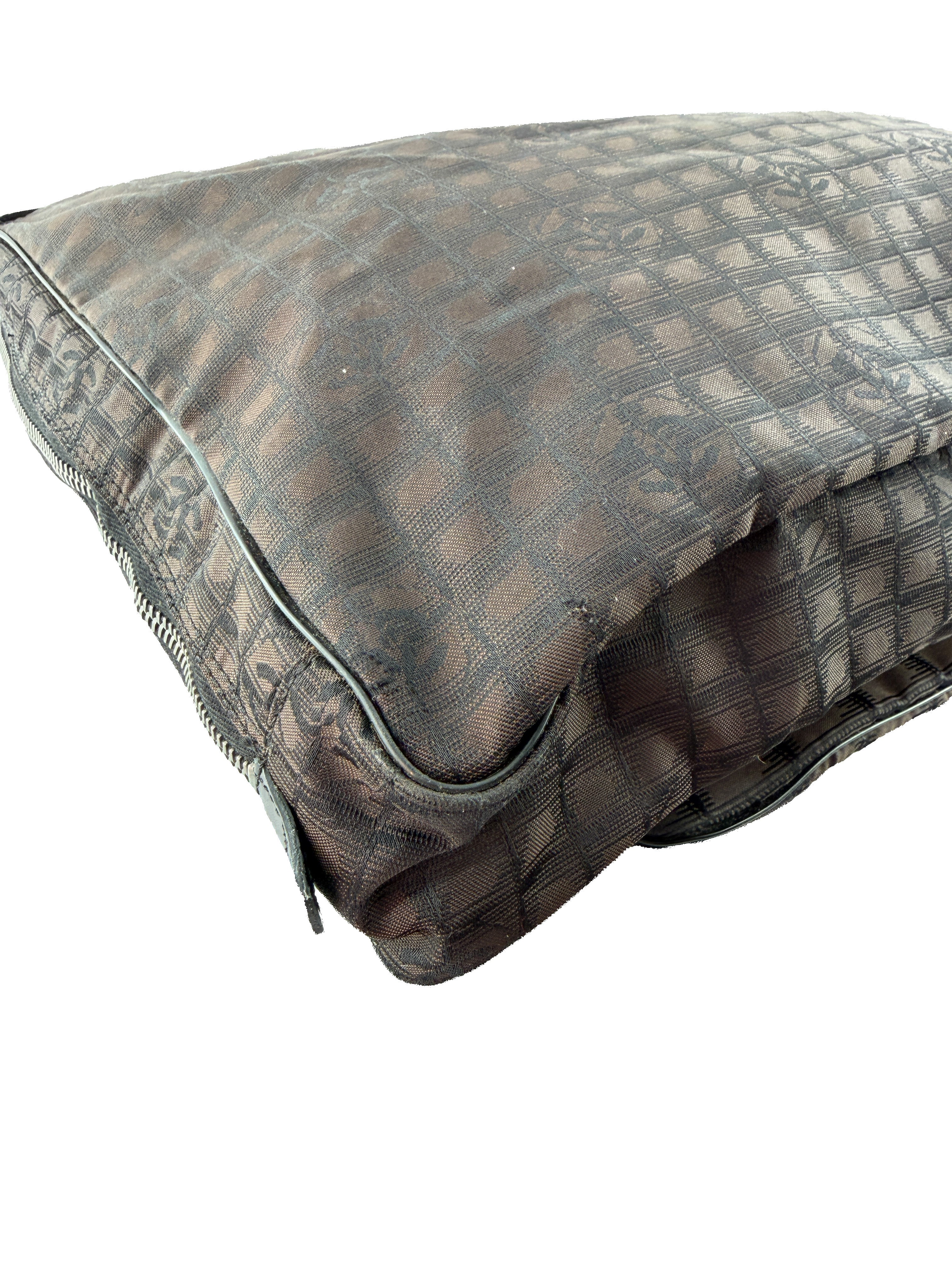 Chanel brown/black nylon and leather travel briefcase 9253964