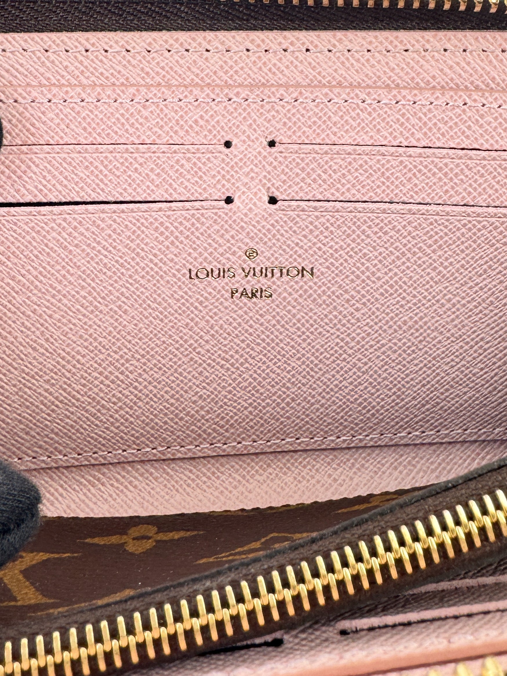 Louis Vuitton monogram Clemence wallet rose ballerine NFC