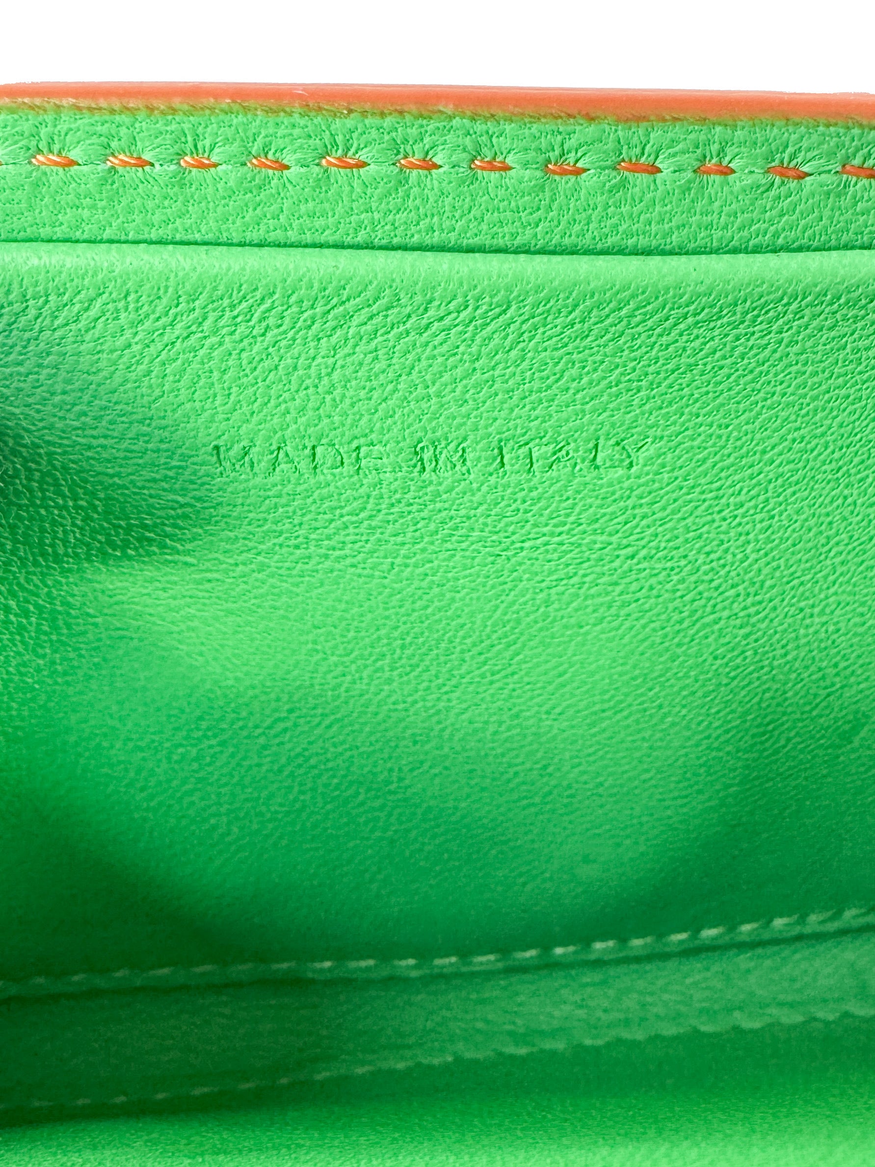 Ralph Lauren orange/green leather Ricky card holder