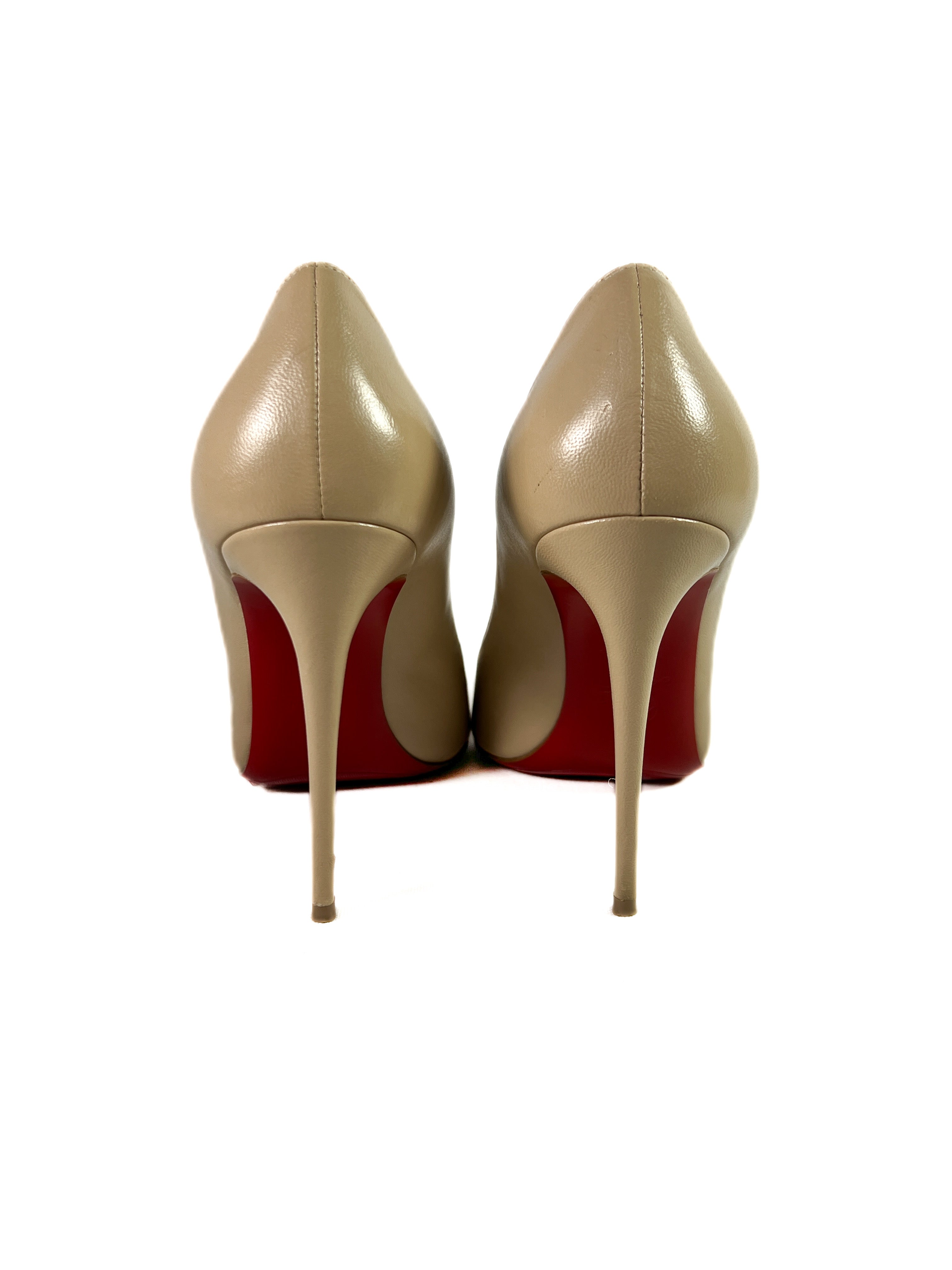 Christian Louboutin Kate 100 nude pumps size 38.5
