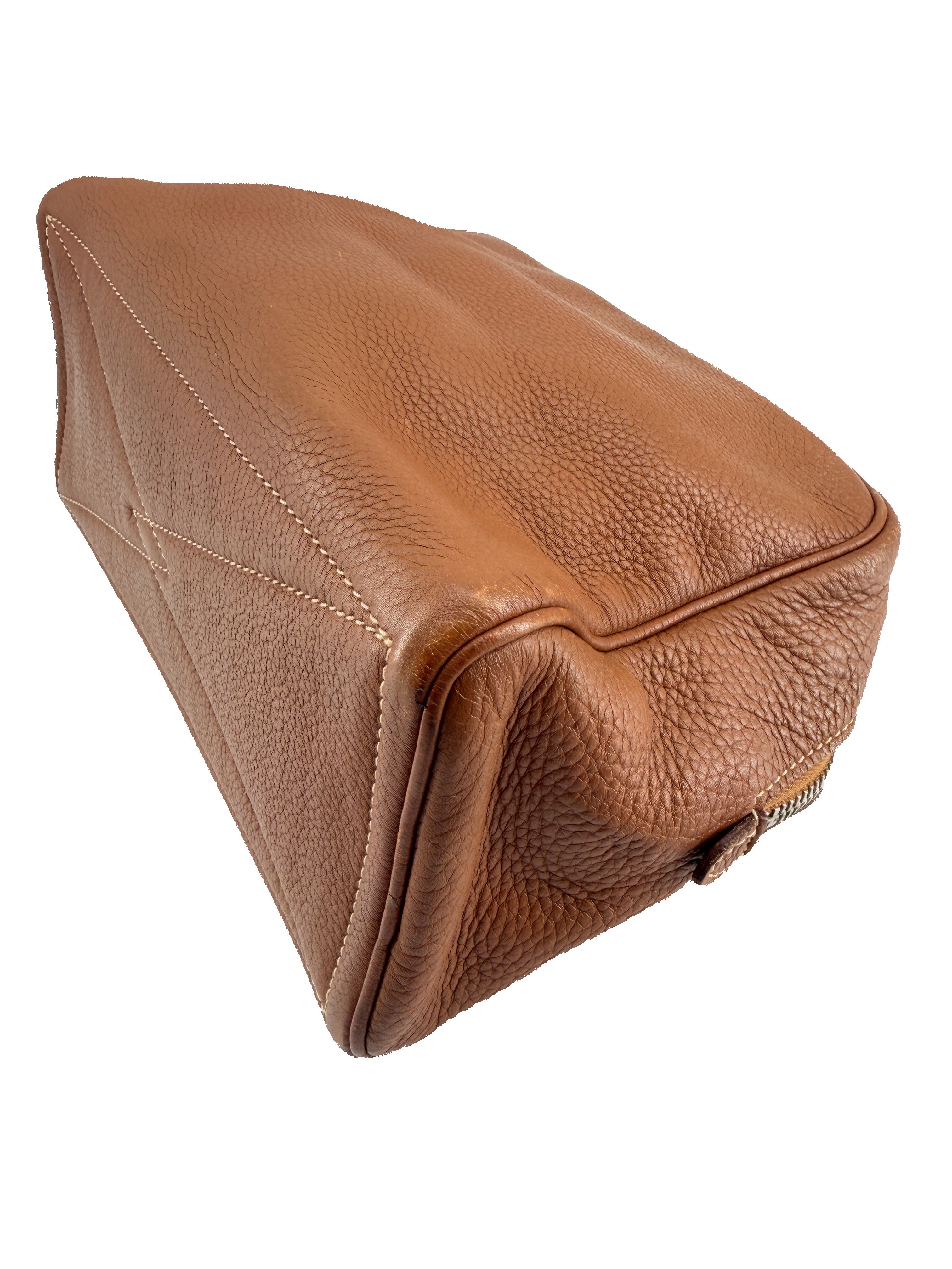 Hermès brown leather Victoria pouch square L