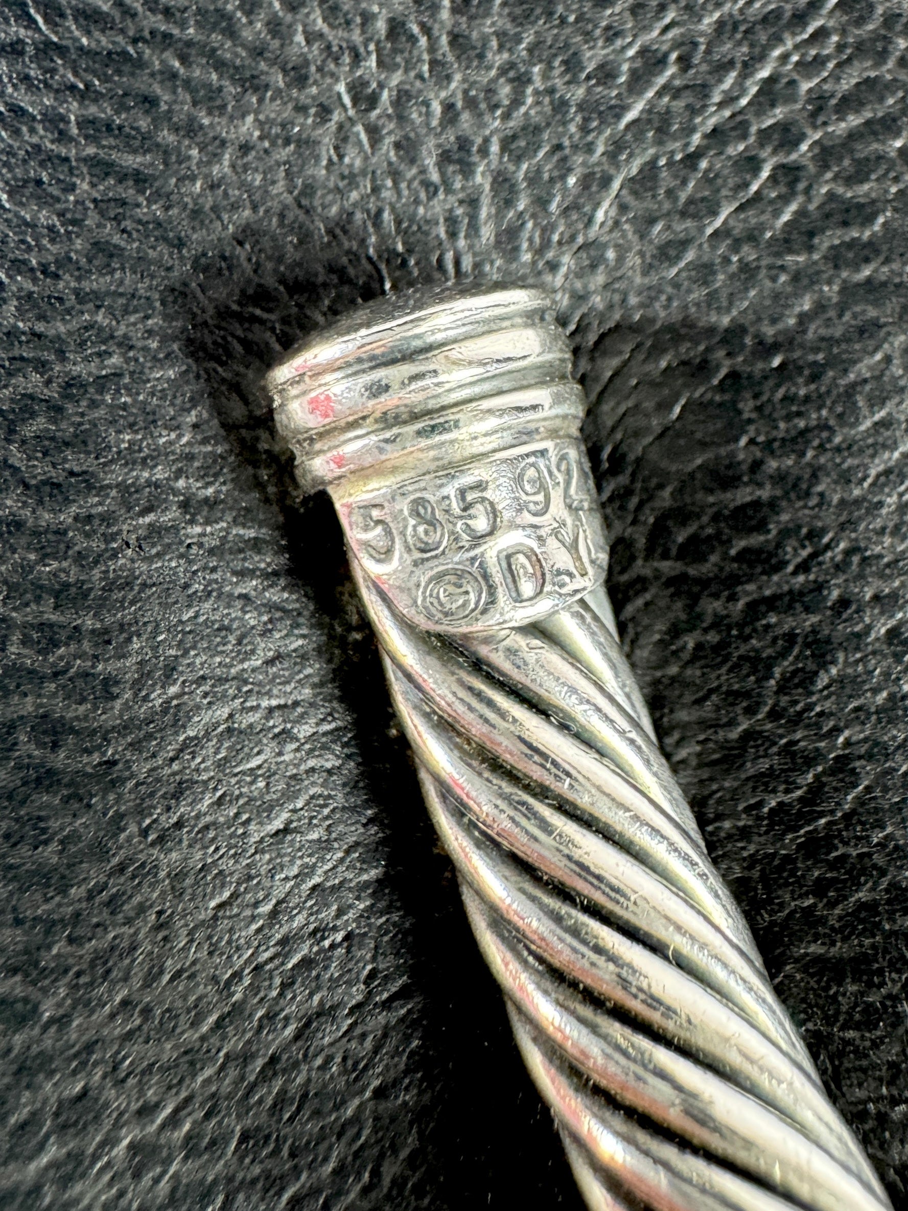 David Yurman sterling silver, 14k gold, blue sapphires cable bracelet