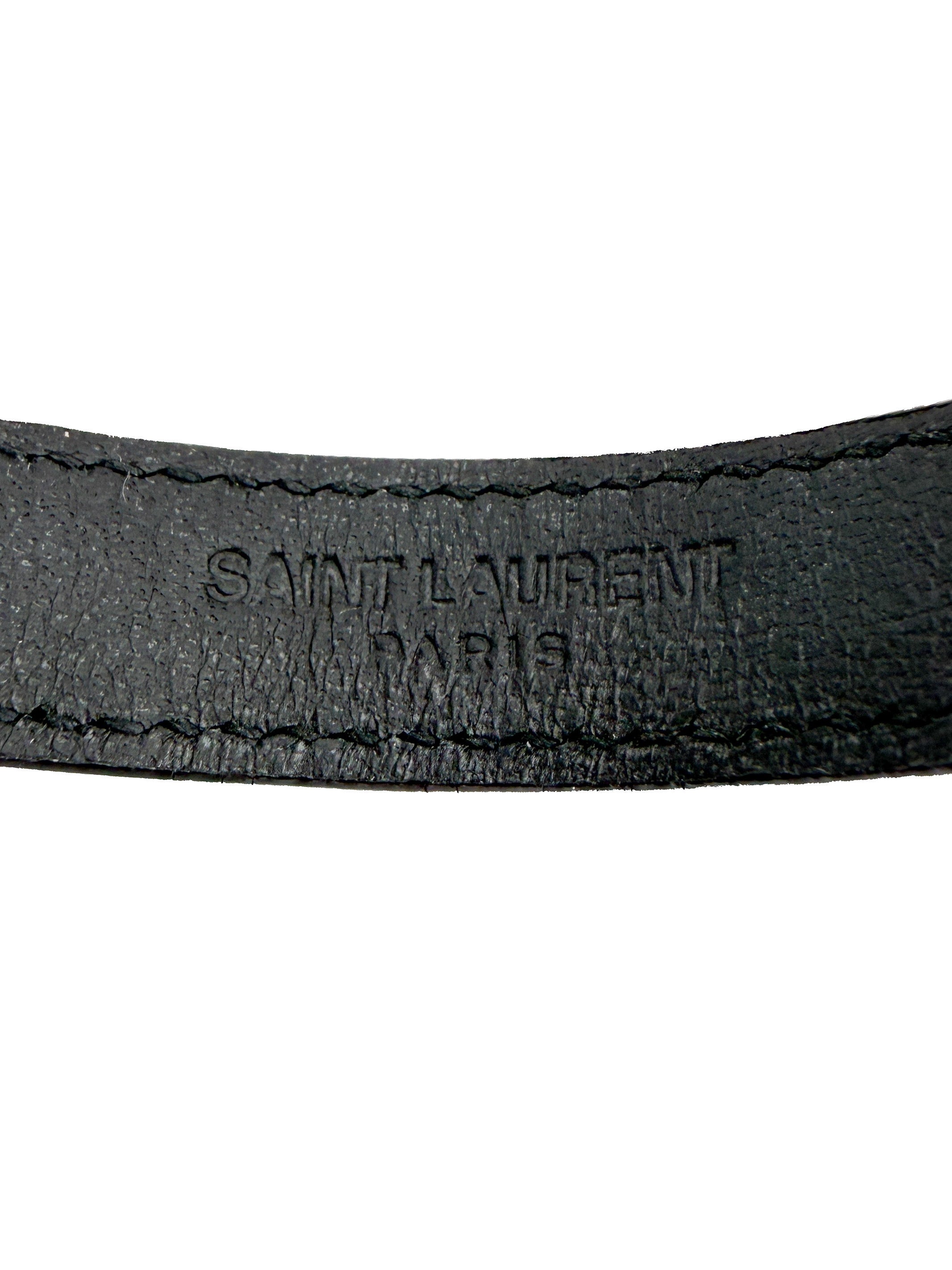 Saint Laurent black leather Classic 3 Clous bracelet