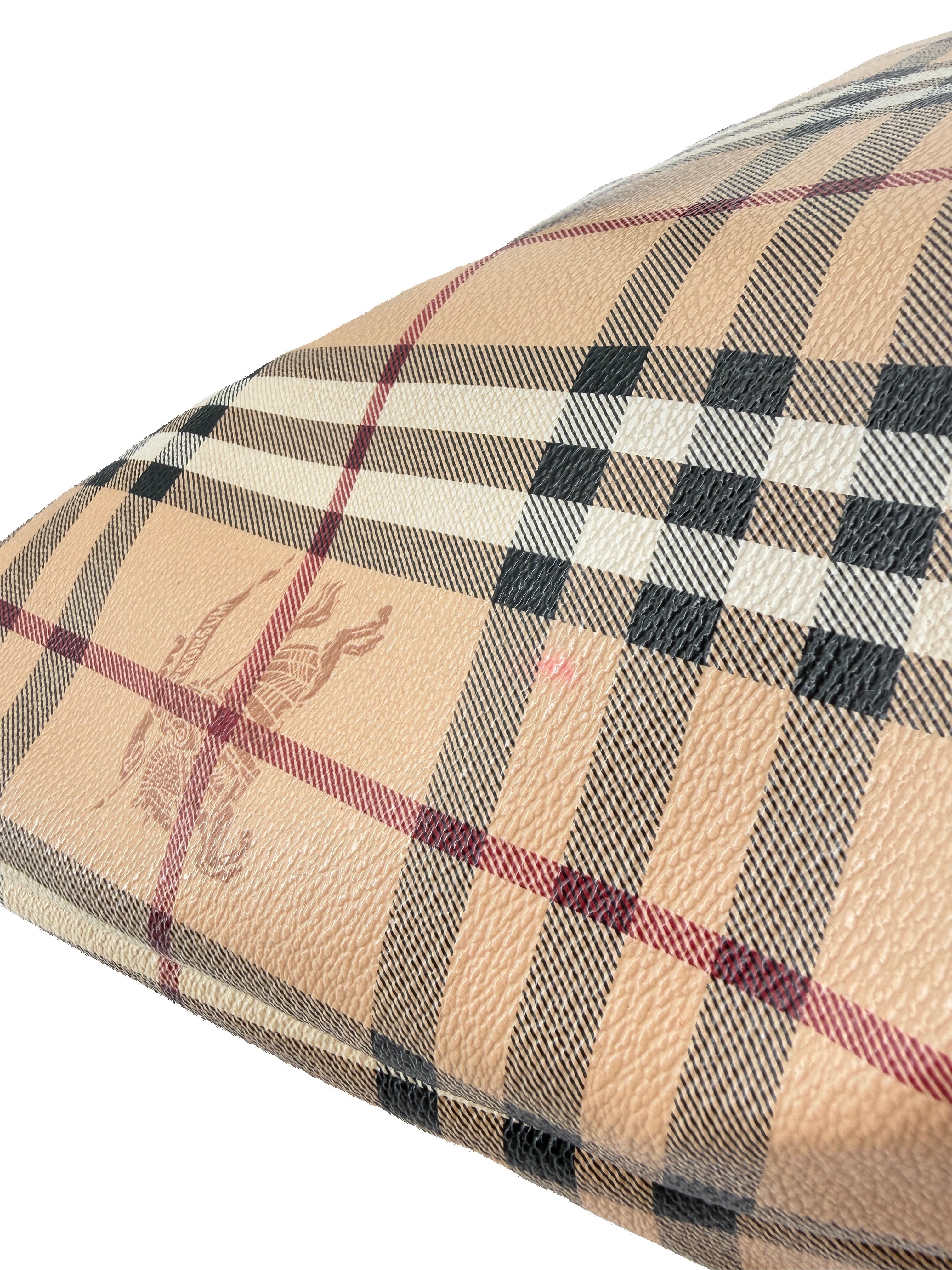 Burberry check coated canvas tote *as is*
