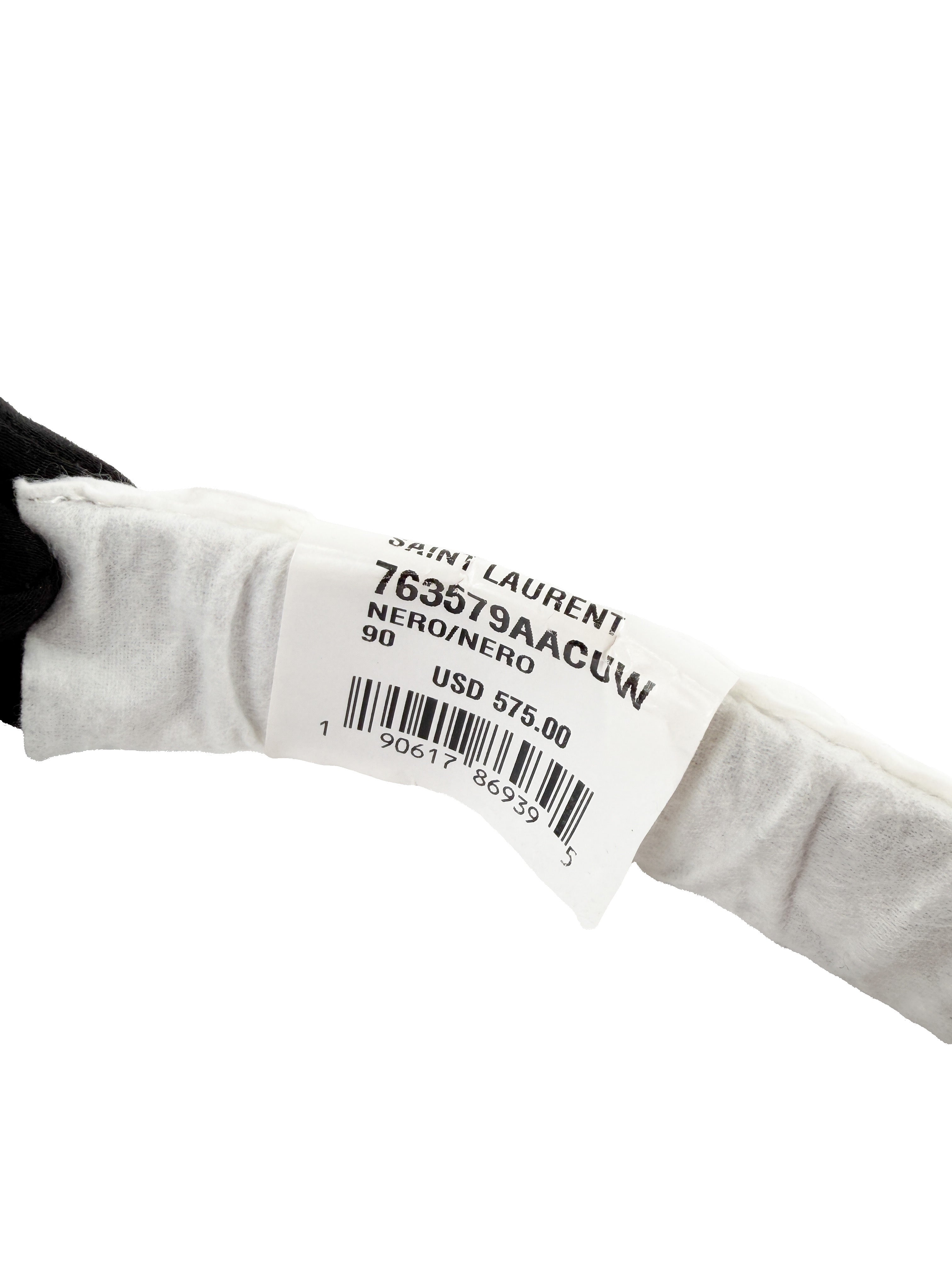 Saint Laurent black patent leather belt size 90