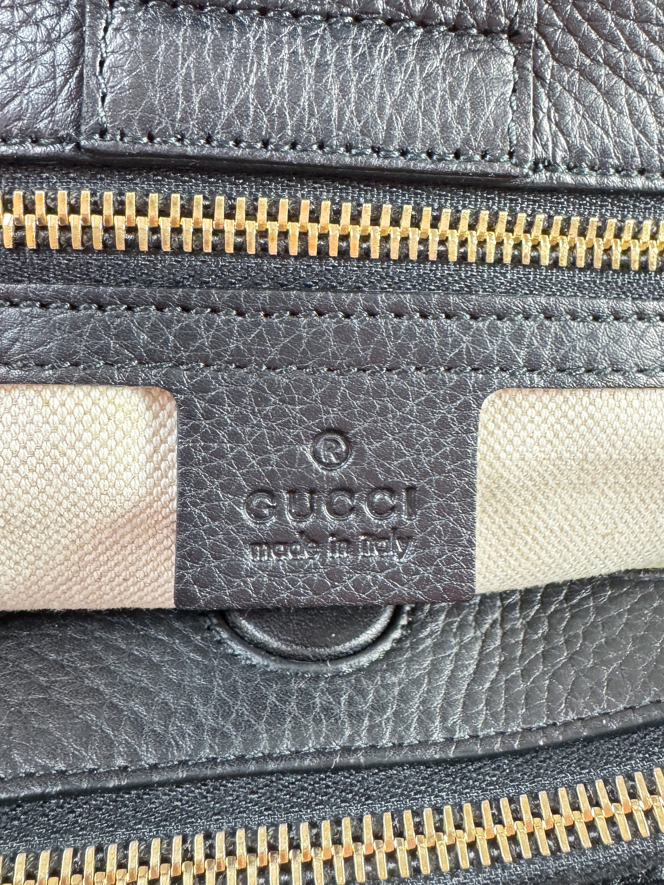 Gucci black floral knight bamboo handle shopper large 323658486628