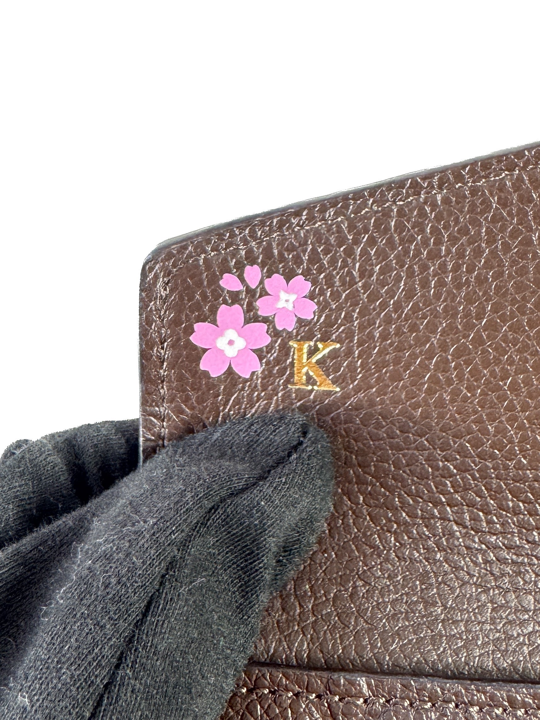 Louis Vuitton brown empreinte leather key pouch TJ1166