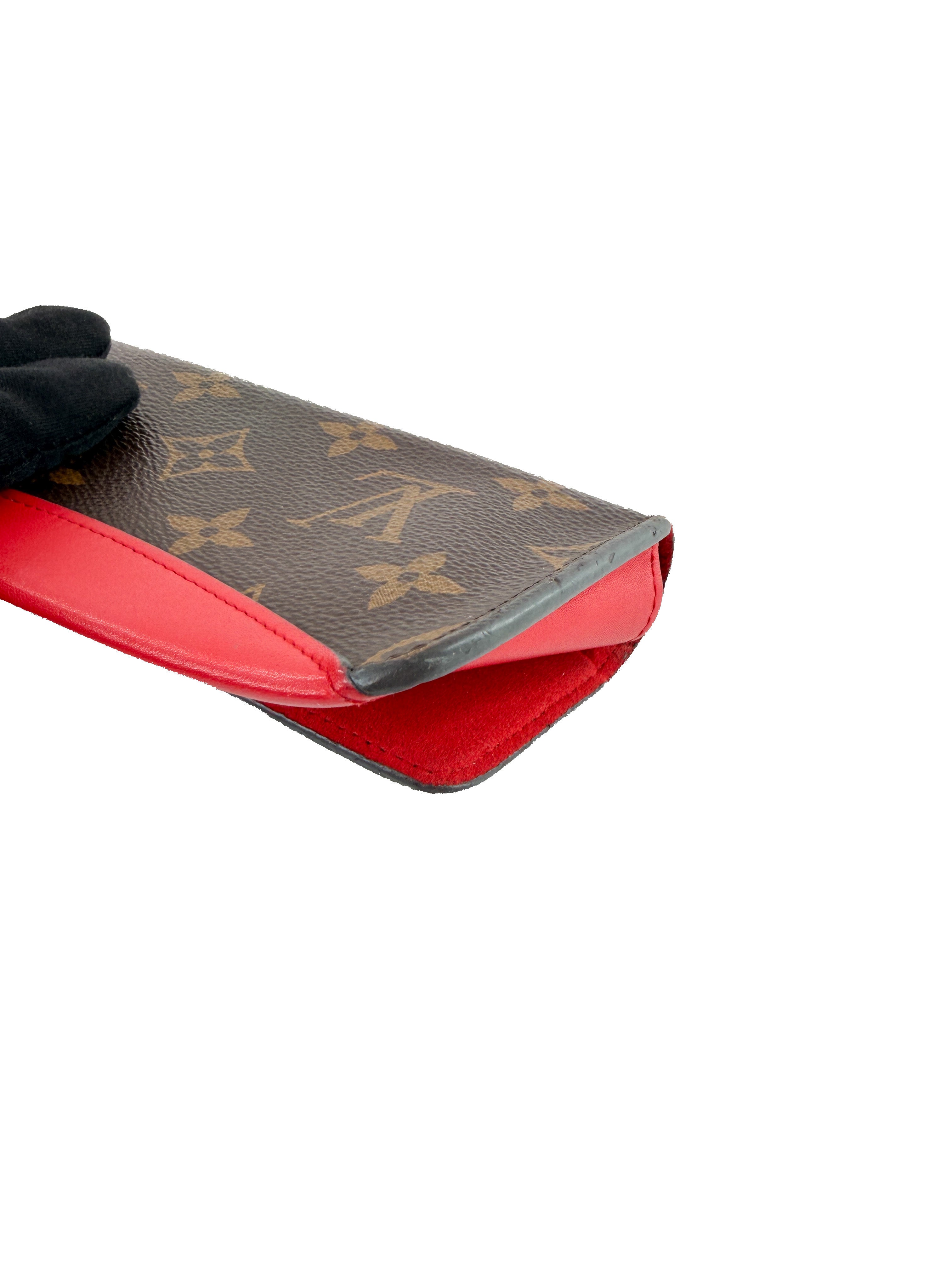 Louis Vuitton monogram red eyeglass case SP4149