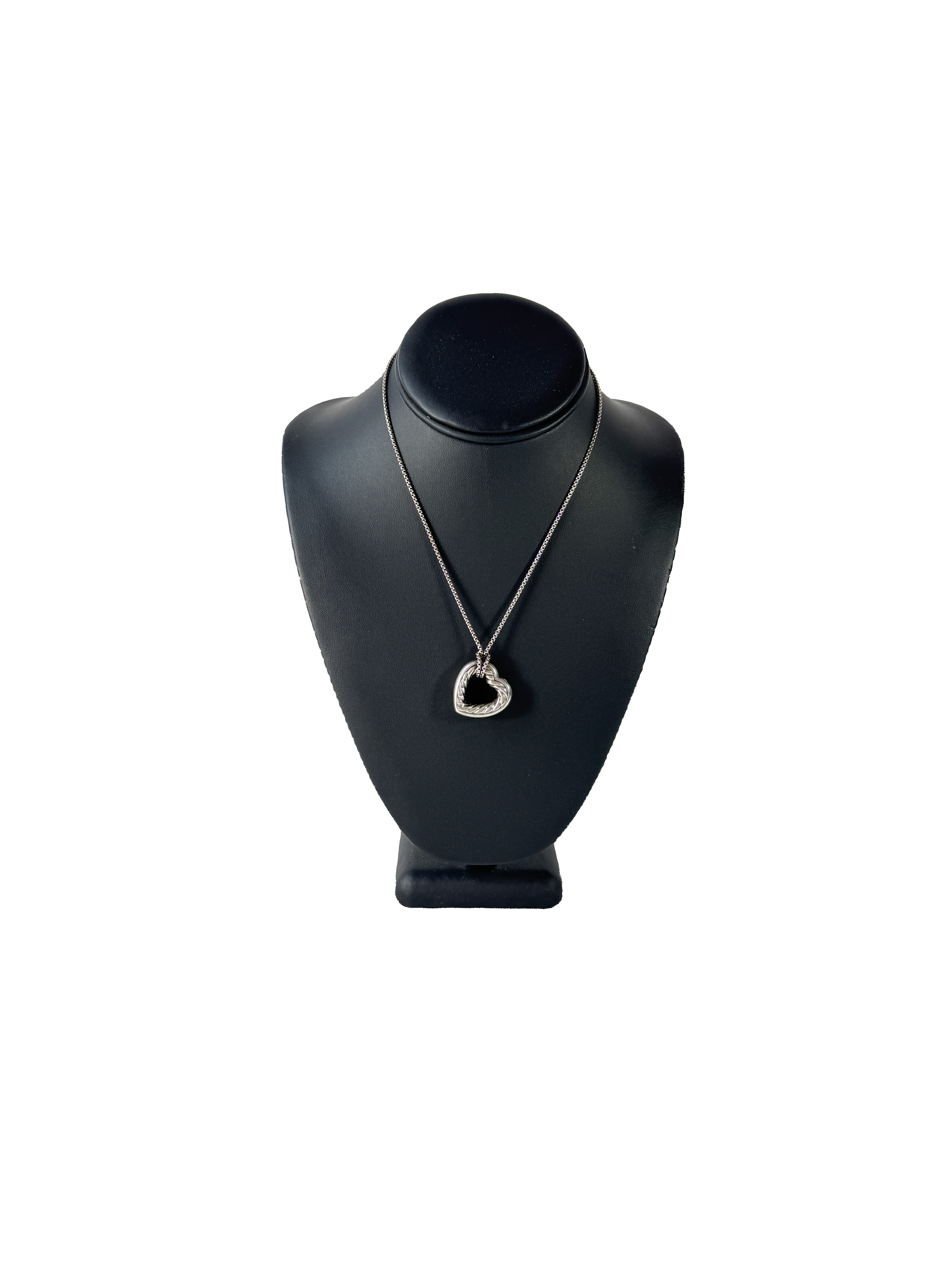 David Yurman sterling silver cable heart necklace